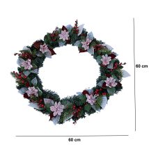 STROIK ŚWIĄTECZNY WIANEK DEKORACYJNY OZDOBA WIENIEC NA DRZWI STÓŁ 60 CM