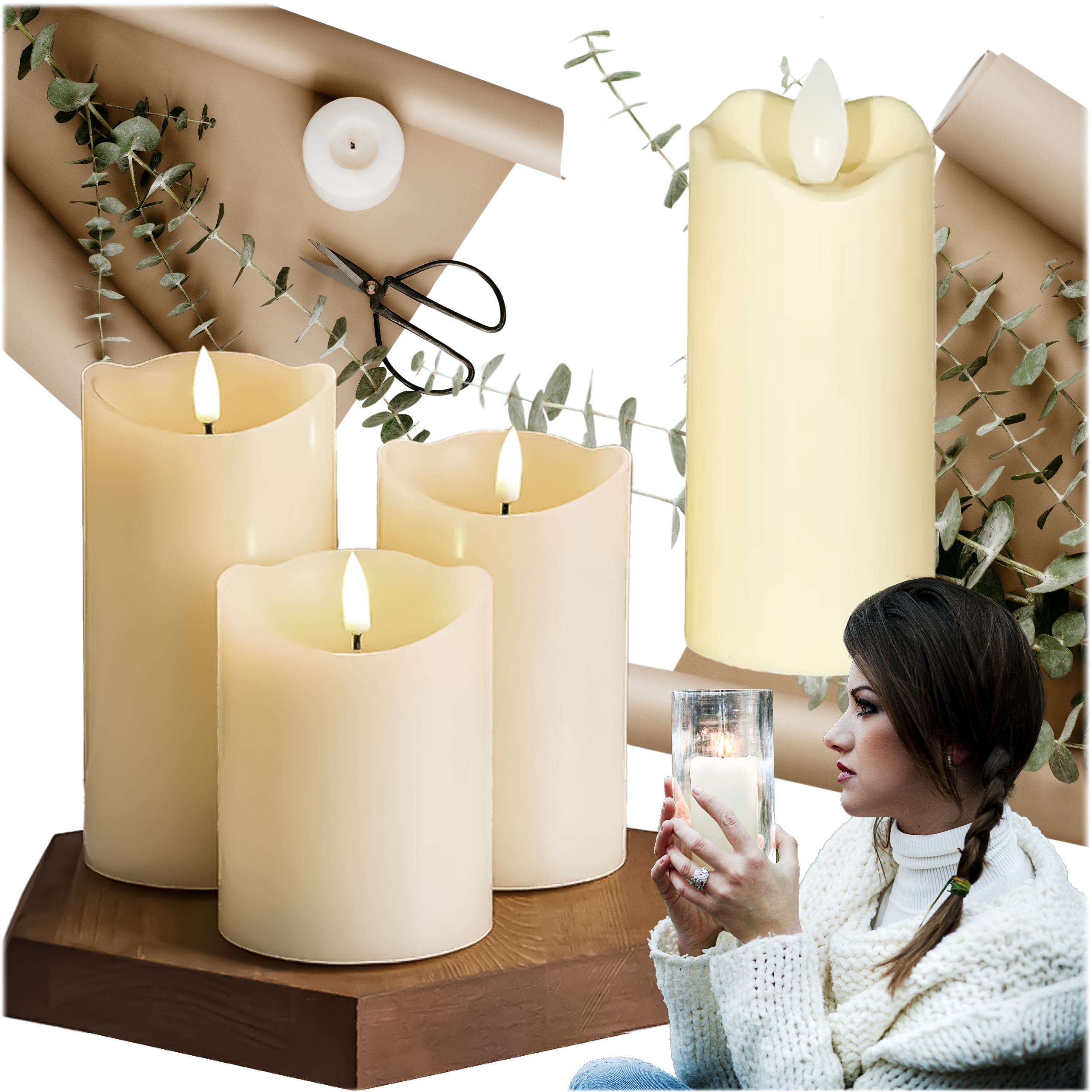 12x ŚWIECZKA LED WKŁAD DO ZNICZA EFEKT PŁOMIENIA ŚWIECA 7CM ZESTAW BATERIE - obrazek 7