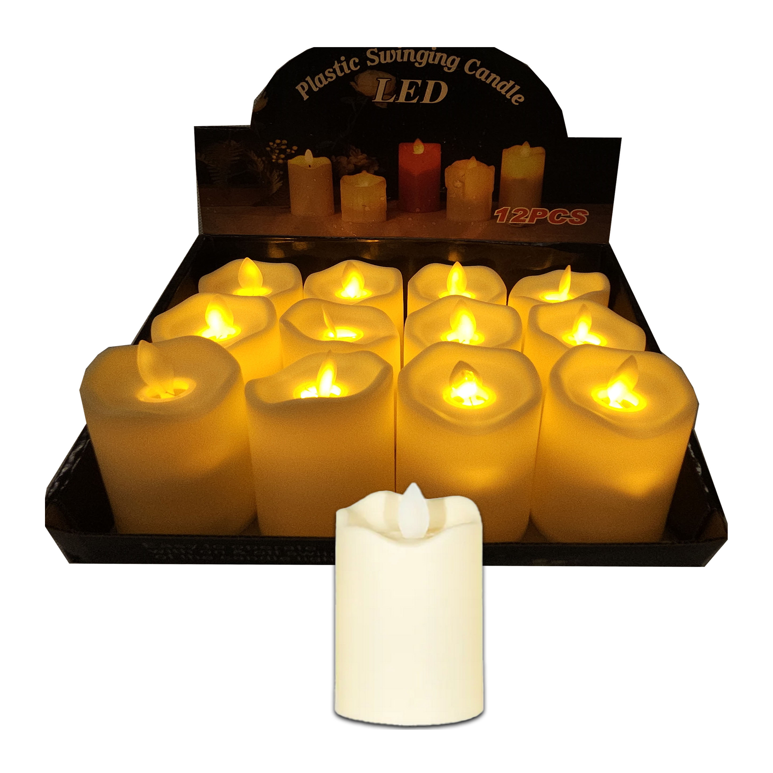 12x ŚWIECZKA LED WKŁAD DO ZNICZA EFEKT PŁOMIENIA ŚWIECA 7CM ZESTAW BATERIE - obrazek 10