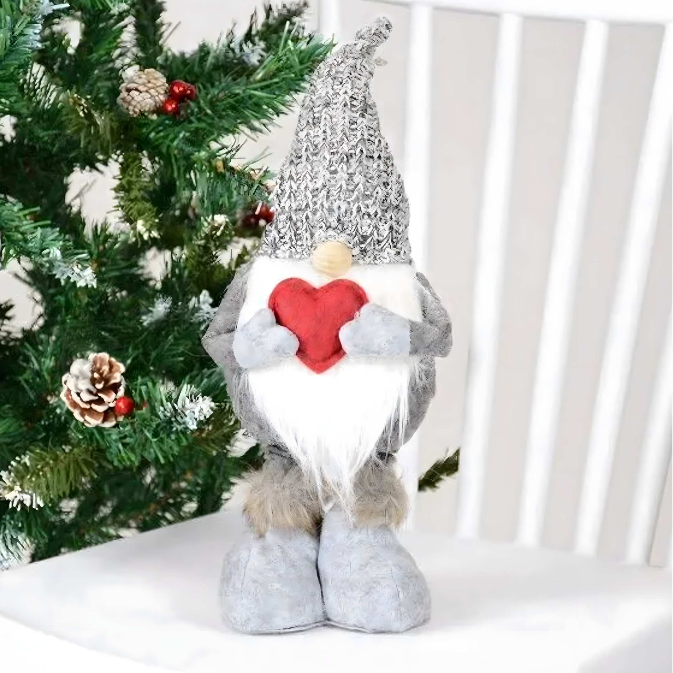 Skrzat Świąteczny Krasnal Regulowany Teleskopowe Nogi Gnom 42-52 Dekoracja - obrazek 3