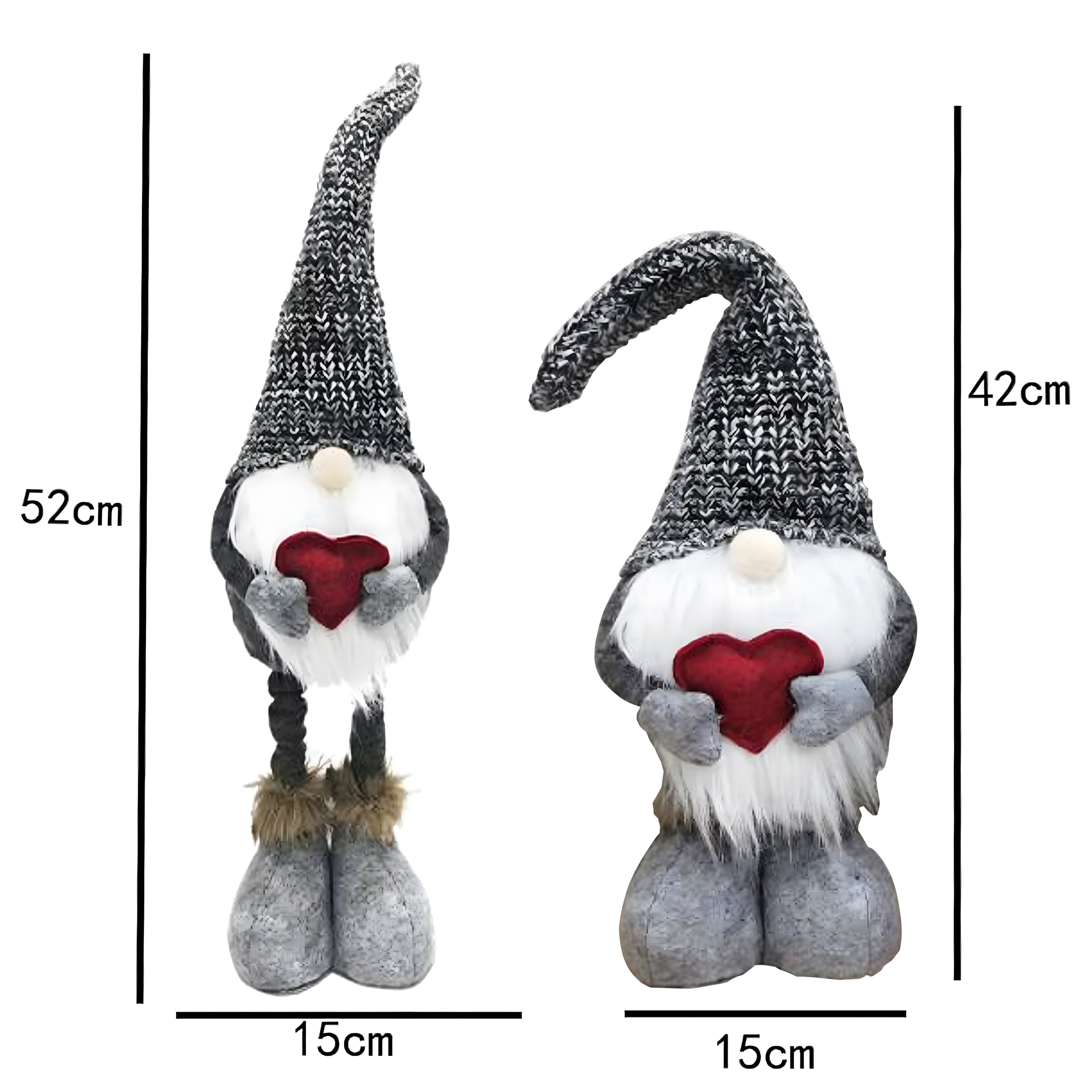 Skrzat Świąteczny Krasnal Regulowany Teleskopowe Nogi Gnom 42-52 Dekoracja - obrazek 5