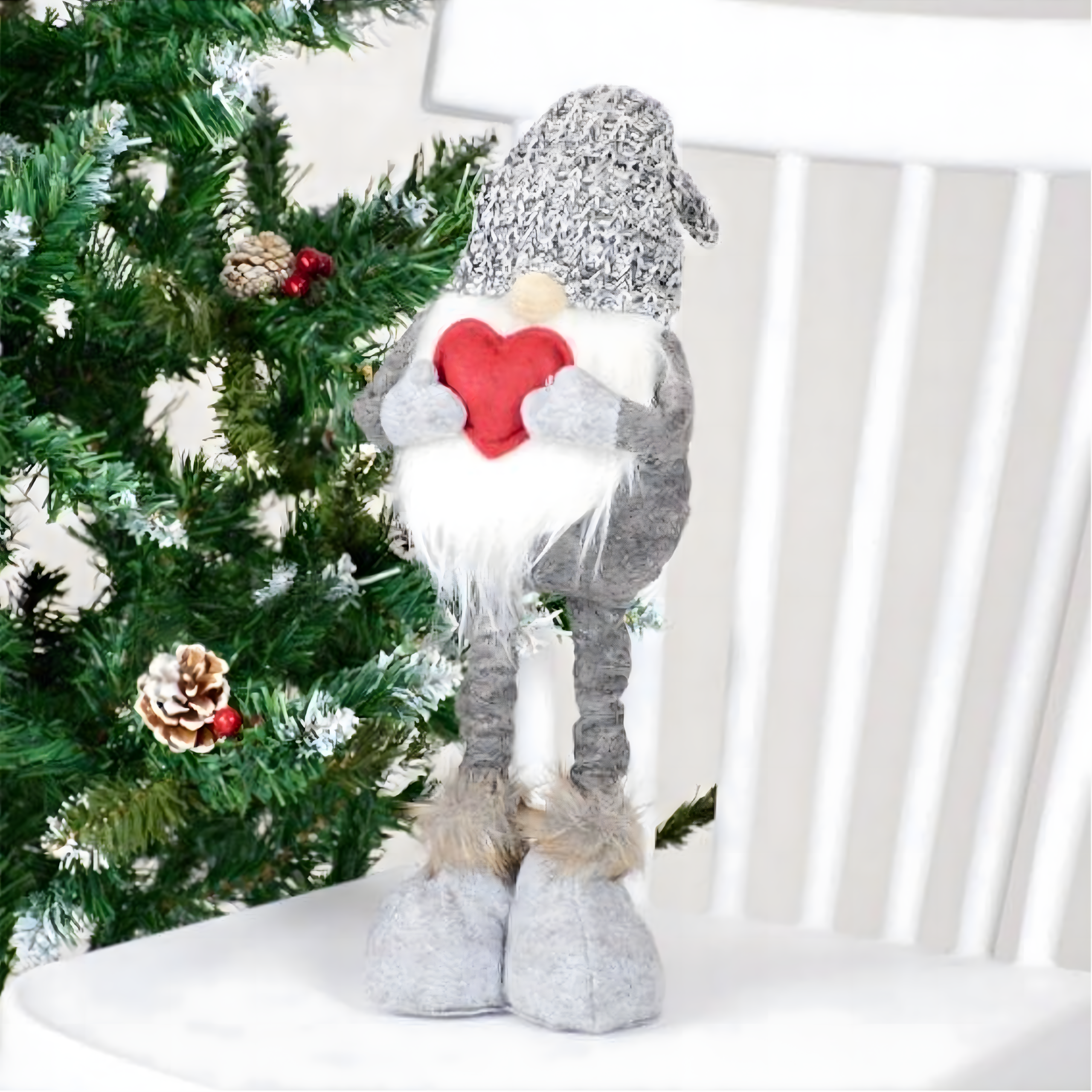 Skrzat Świąteczny Krasnal Regulowany Teleskopowe Nogi Gnom 42-52 Dekoracja - obrazek 10