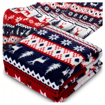 Gruby Koc Zimowy Świąteczny Miękki Narzuta Ciepły na Prezent 120×150 cm