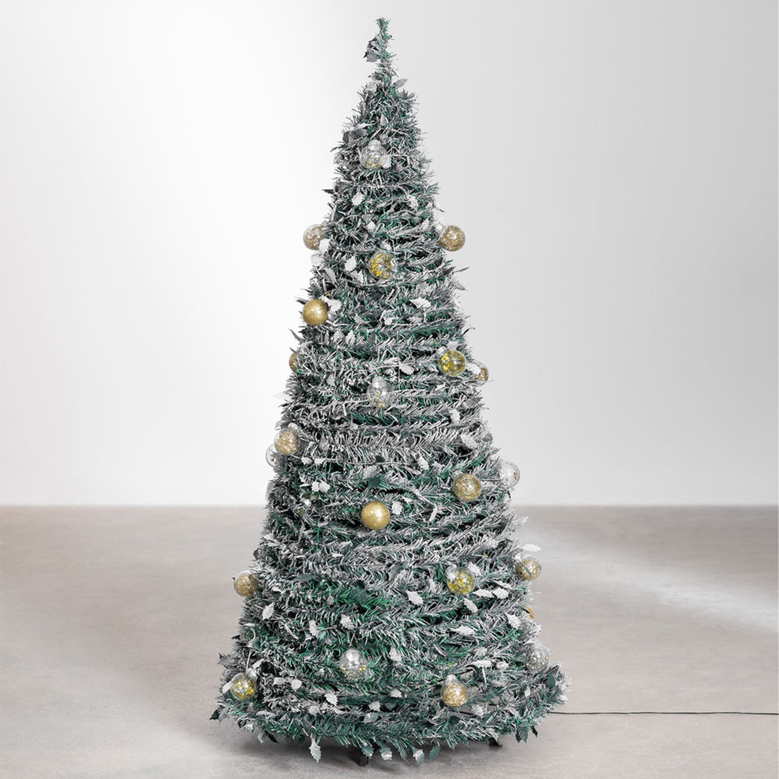 Choinka Świąteczna Udekorowana Ozdobna Gotowa Składana 210cm Lampki Bombki - obrazek 6