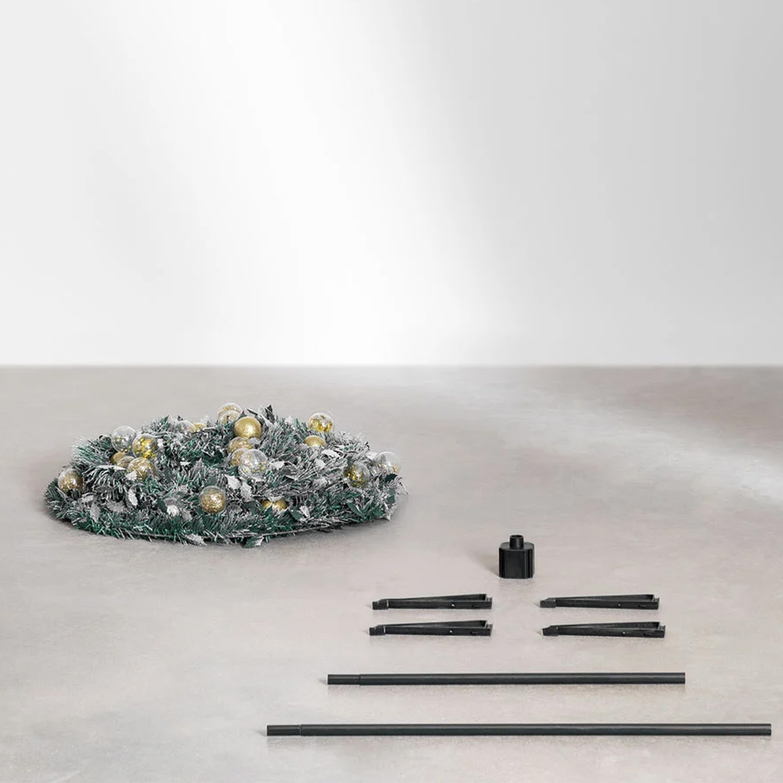 Choinka Świąteczna Udekorowana Ozdobna Gotowa Składana 210cm Lampki Bombki - obrazek 9