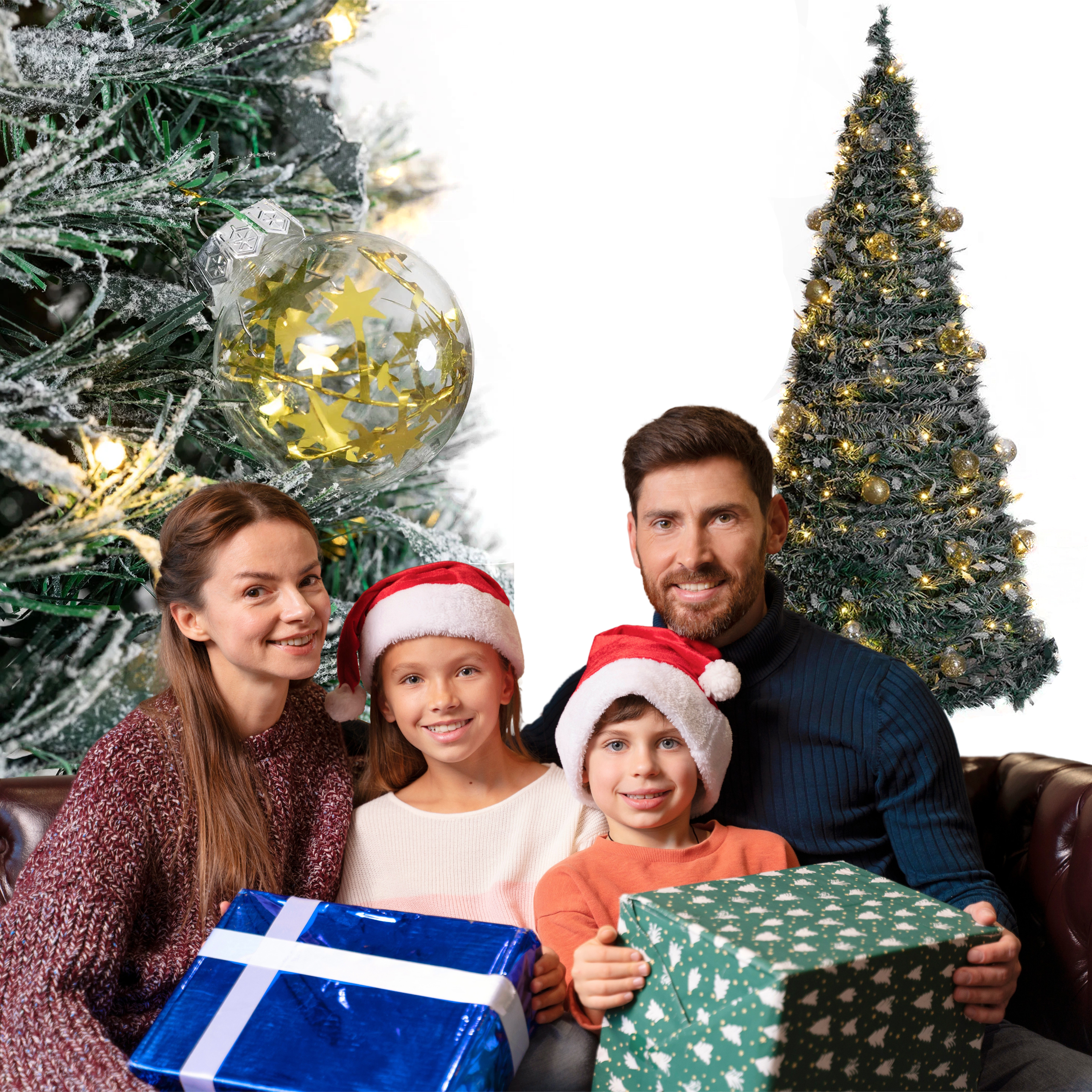 Choinka Świąteczna Udekorowana Ozdobna Gotowa Składana 210cm Lampki Bombki - obrazek 10