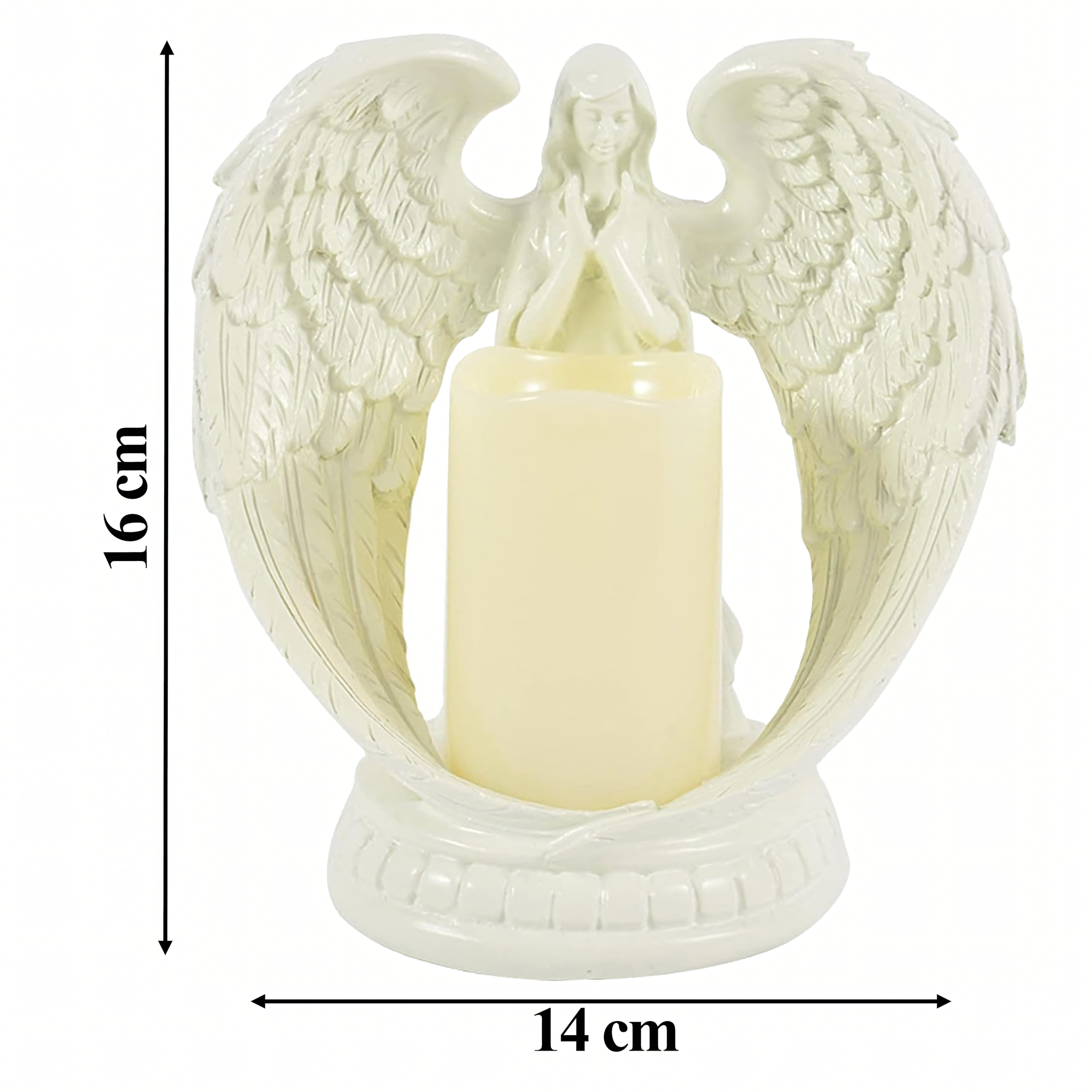 48 x Figurka Dekoracyjna Świecznik Świeca Ozdoba Anioł Aniołek Led Święta Ogród 16cm - obrazek 3