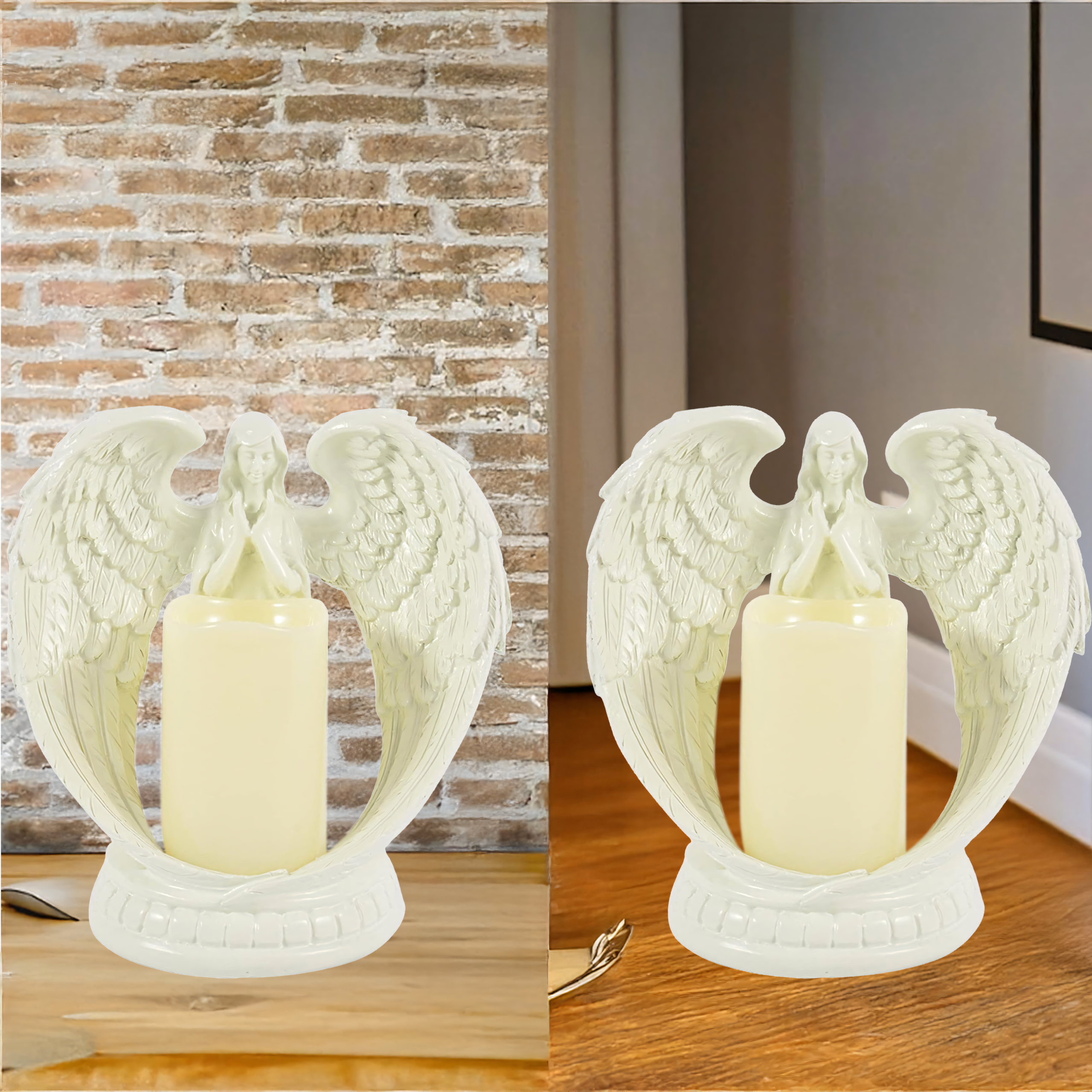 48 x Figurka Dekoracyjna Świecznik Świeca Ozdoba Anioł Aniołek Led Święta Ogród 16cm - obrazek 5