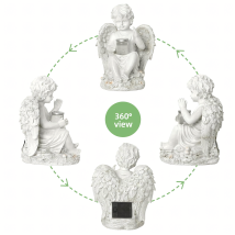 Figurka Świecznik Dekoracja Posążek Aniołek Solarny Led Ogrodu na Grób 18cm