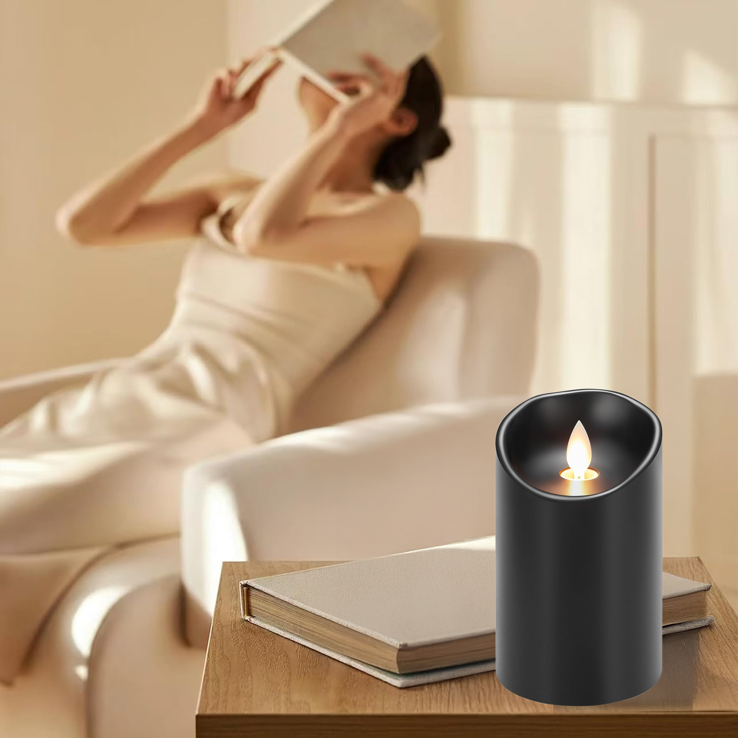 12x Wkład do Zniczy Świeczka na Baterie Świeca Led 12,5 cm Efekt Płomienia x