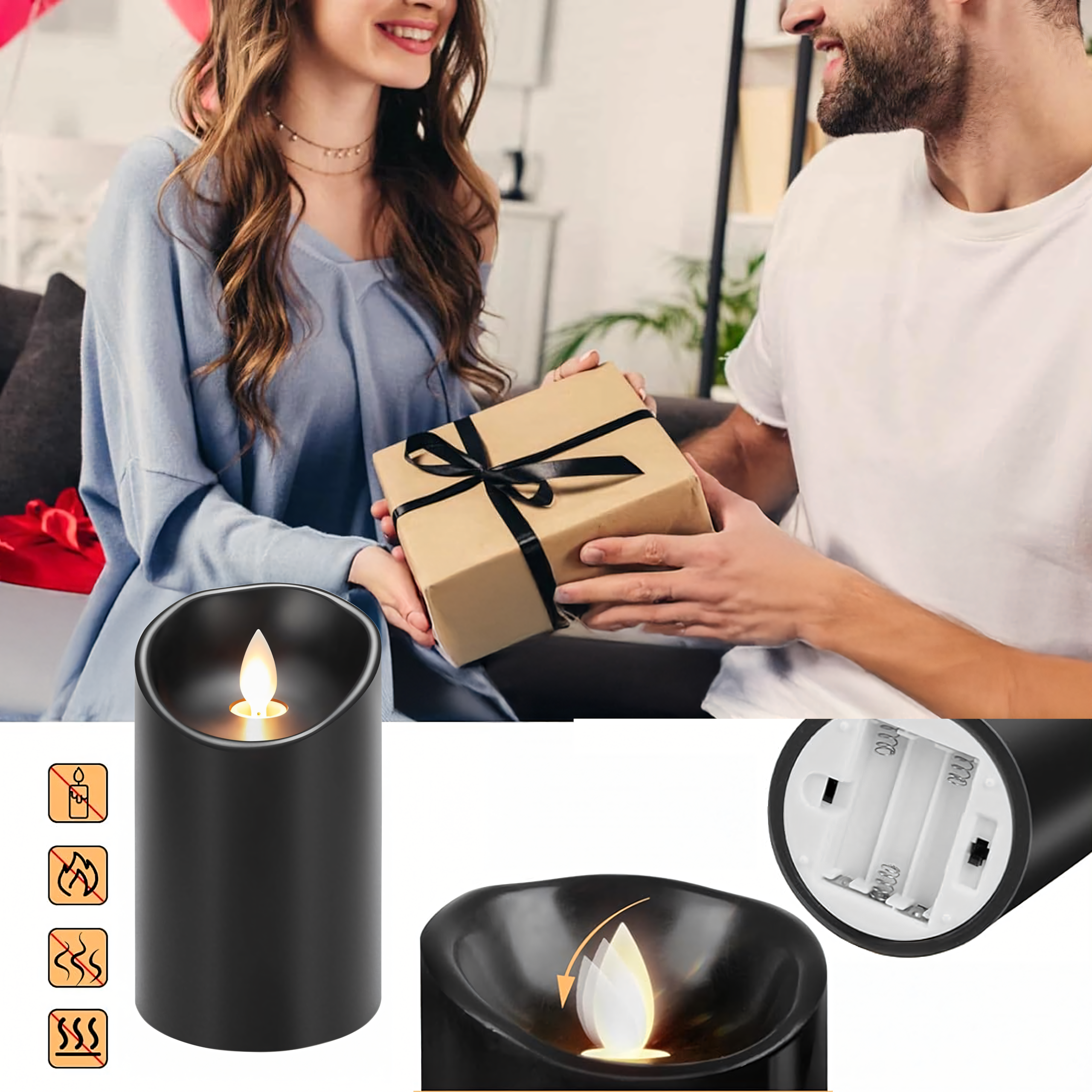 12x Wkład do Zniczy Świeczka na Baterie Świeca Led 12,5 cm Efekt Płomienia x - obrazek 7