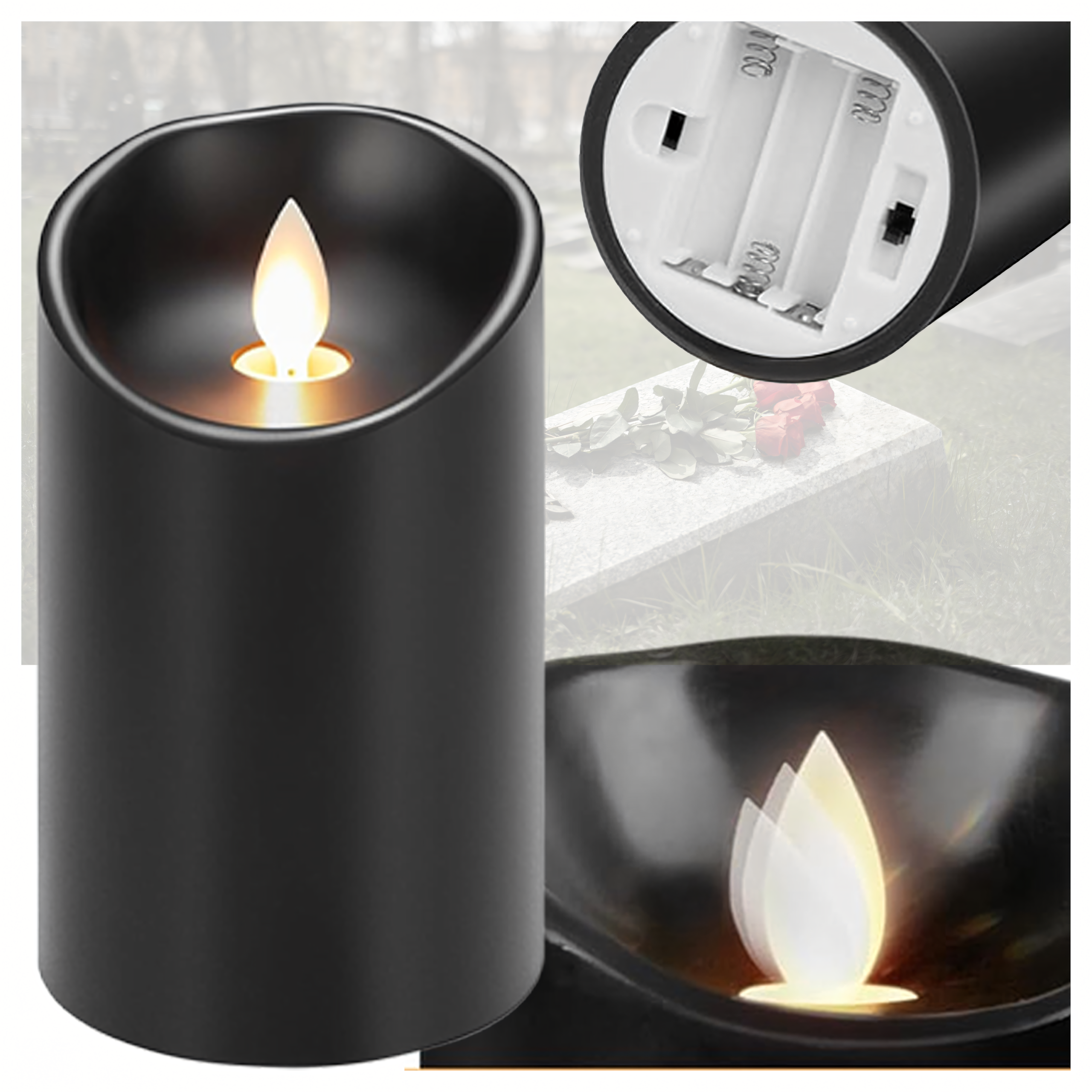 12x Wkład do Zniczy Świeczka na Baterie Świeca Led 12,5 cm Efekt Płomienia x - obrazek 10