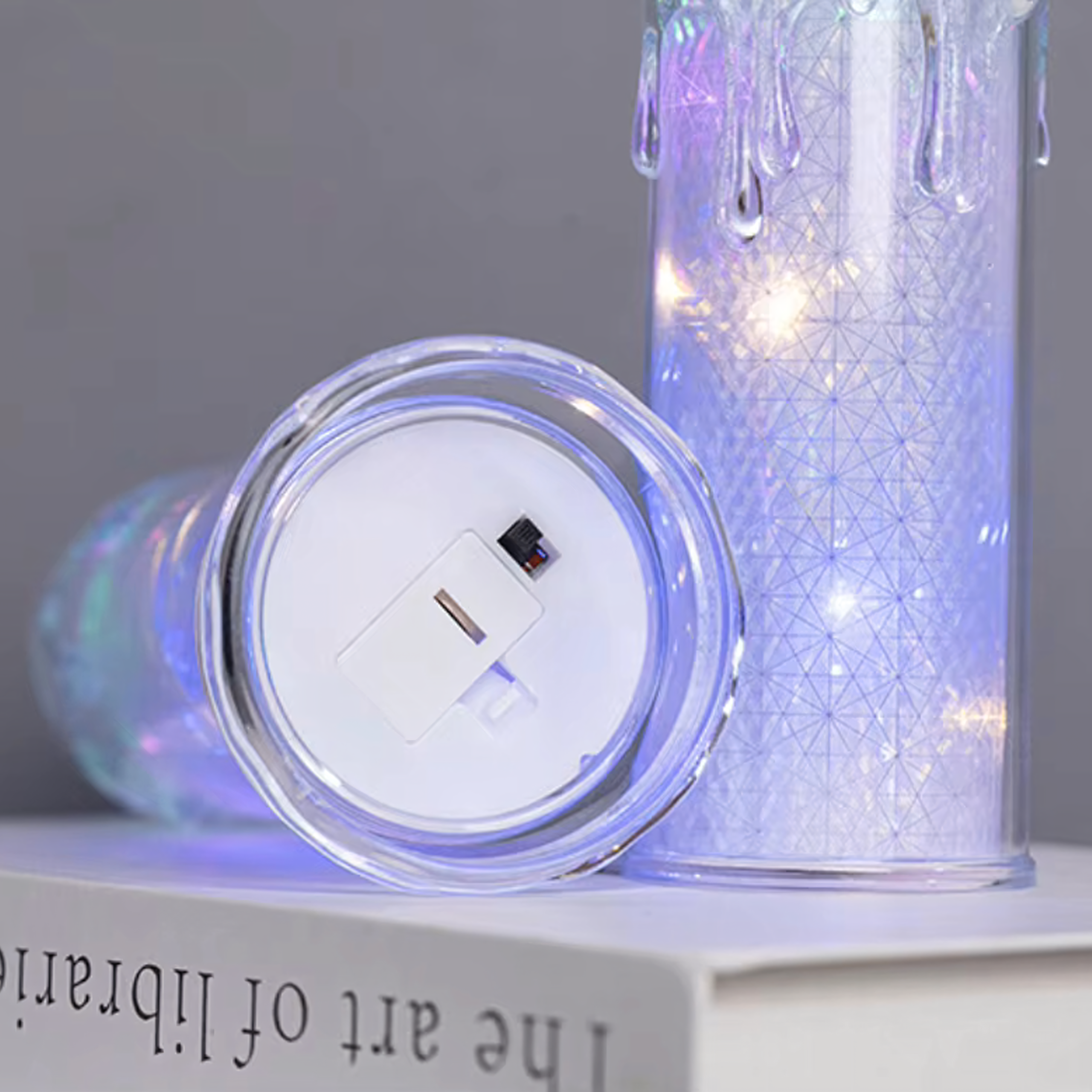 12x Świeczka Elektryczna Wkład do Zniczy 19,5cm Świeca Led na Baterie Brokatowa - obrazek 3