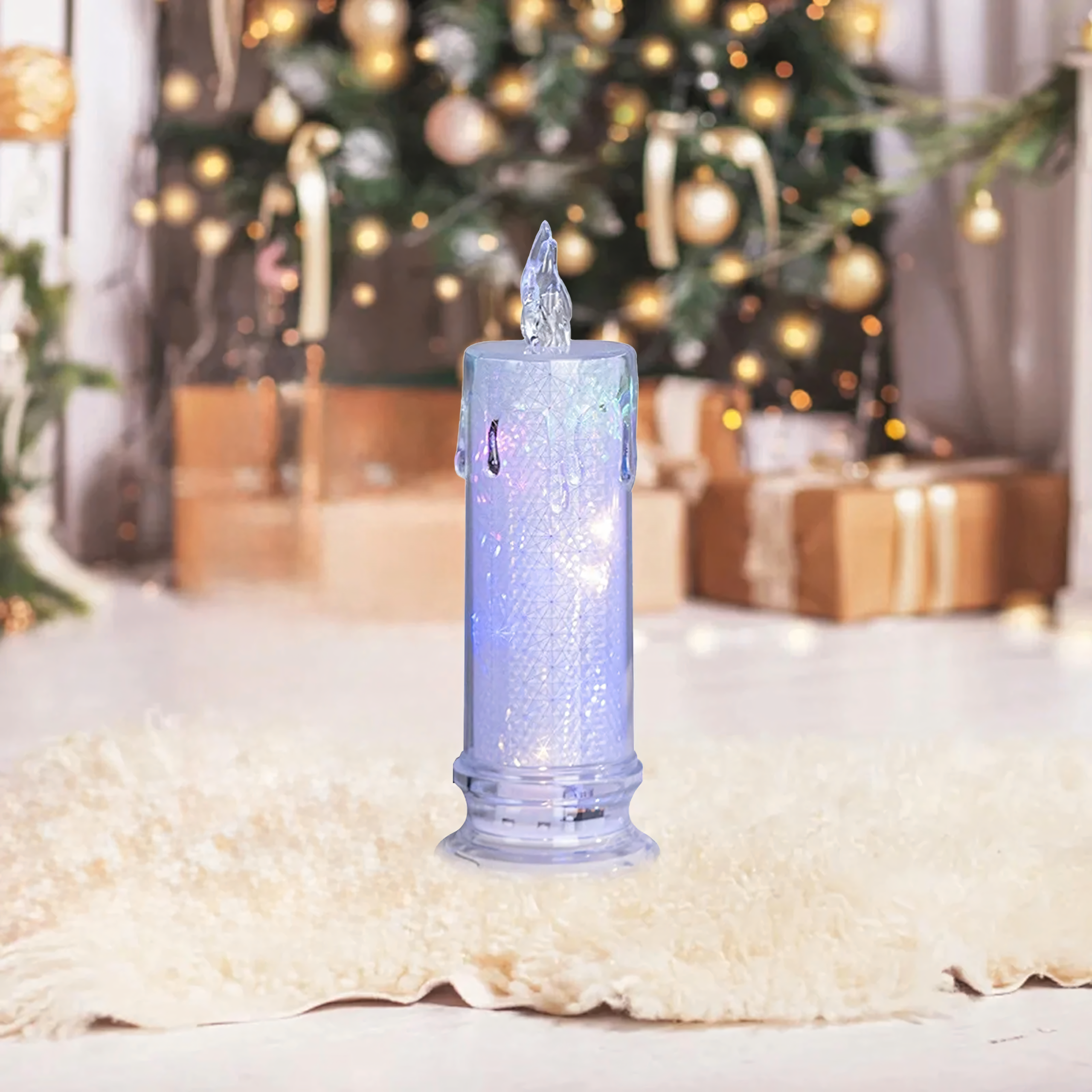 12x Świeczka Elektryczna Wkład do Zniczy 19,5cm Świeca Led na Baterie Brokatowa - obrazek 8