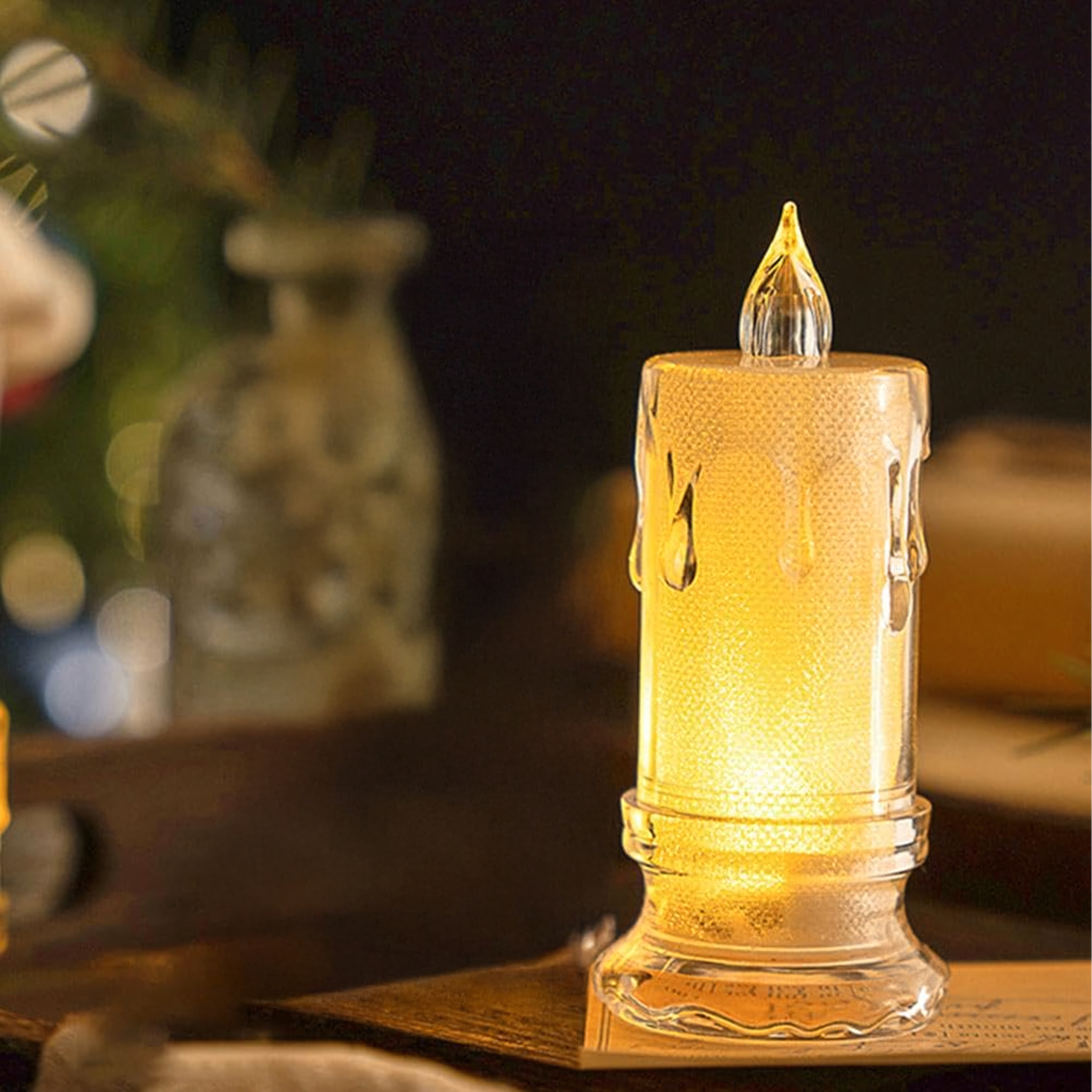 12x Świeczka Elektryczna Wkład do Zniczy 11 cm Świeca Led na Baterie Brokatowa - obrazek 6