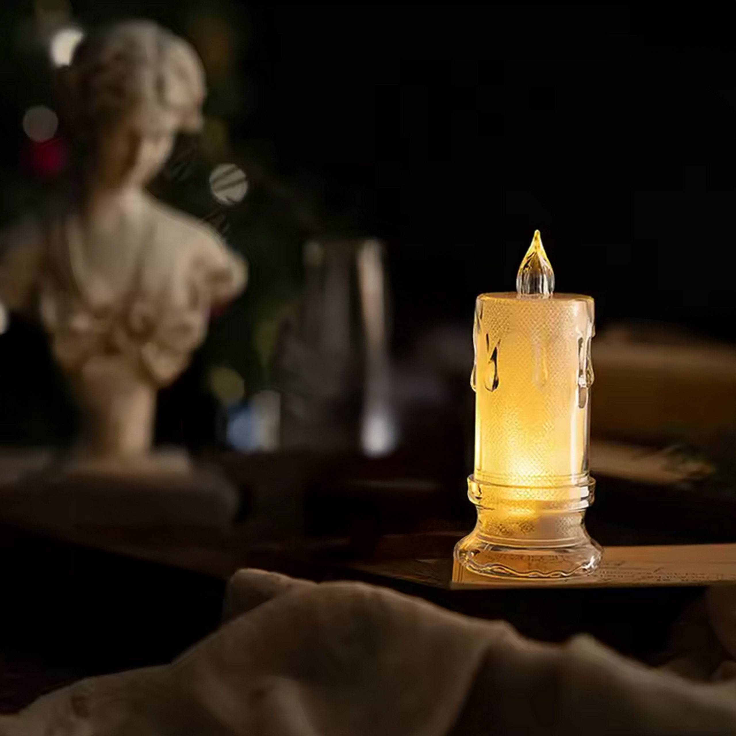 12x Świeczka Elektryczna Wkład do Zniczy 11 cm Świeca Led na Baterie Brokatowa - obrazek 8