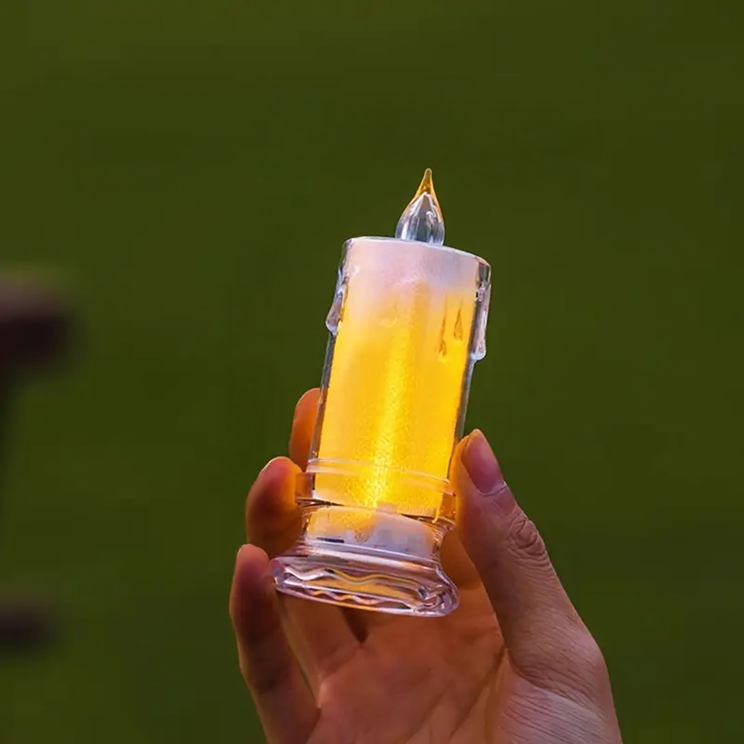 12x Świeczka Elektryczna Wkład do Zniczy 11 cm Świeca Led na Baterie Brokatowa - obrazek 9