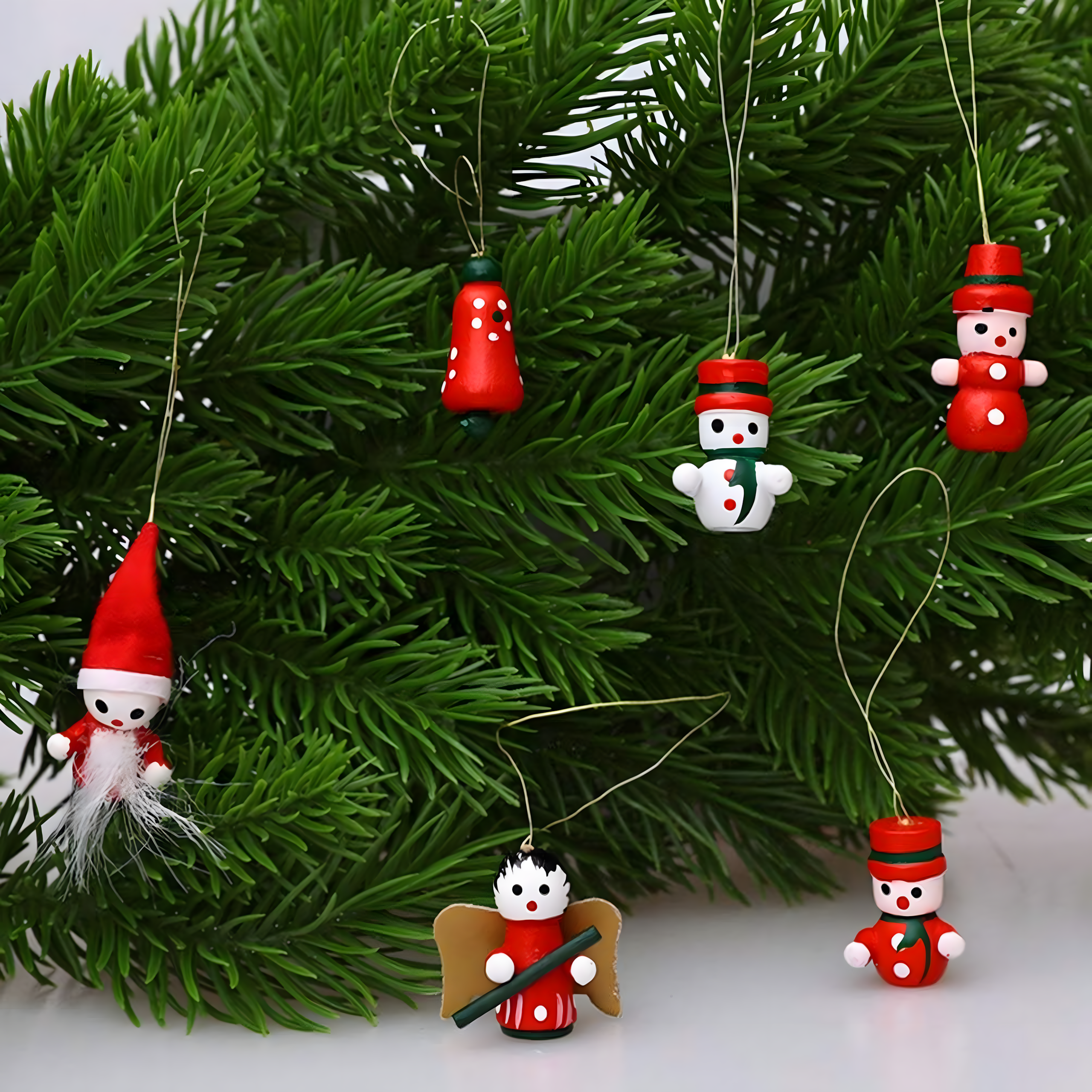 Drewniane Bombki Zawieszki Świąteczne Ozdoby na Choinkę Choinkowe 10 szt - obrazek 3