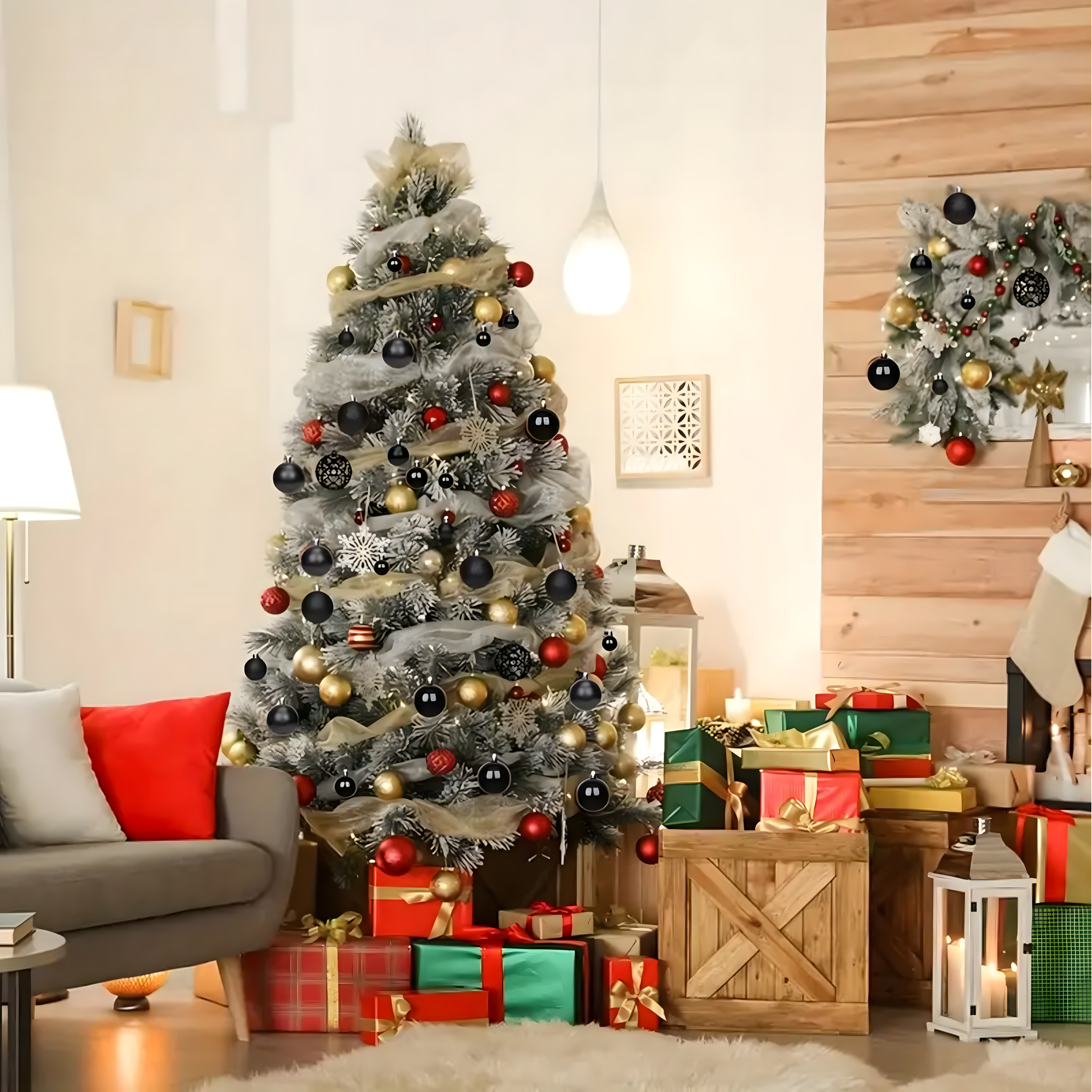 Zestaw 100 szt Bombek Choinkowych z Zawieszką na Choinkę Nietłukące Czarne - obrazek 5