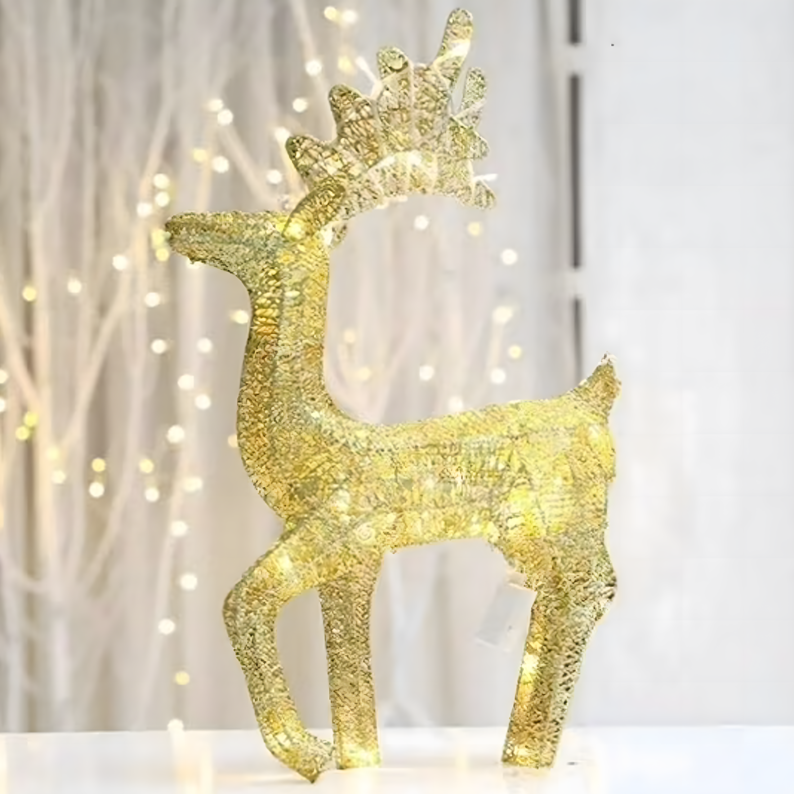 Renifer Led Świecący Podświetlany Figurka Świąteczna Złoty Duży 70 cm - obrazek 6