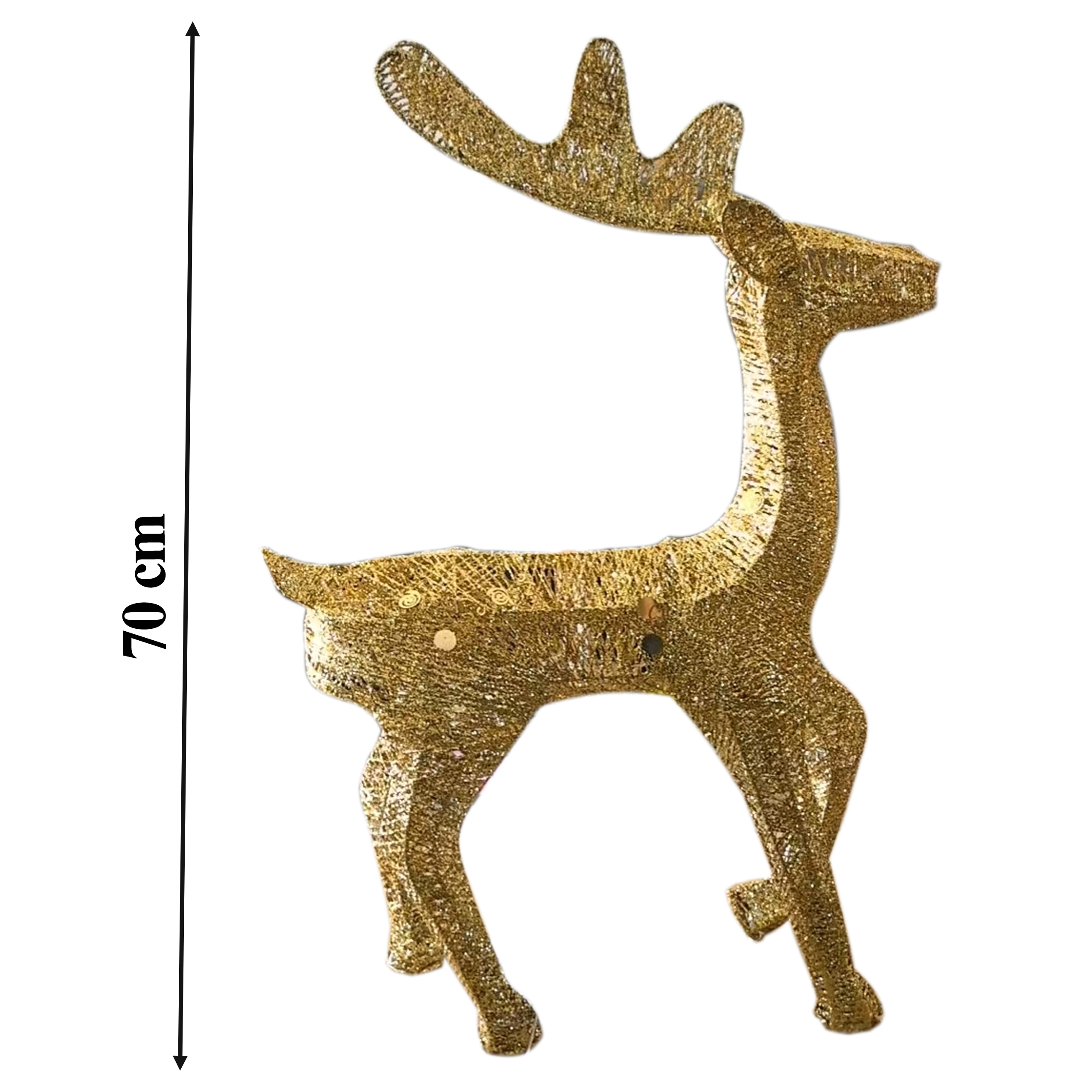 Renifer Led Świecący Podświetlany Figurka Świąteczna Złoty Duży 70 cm - obrazek 8