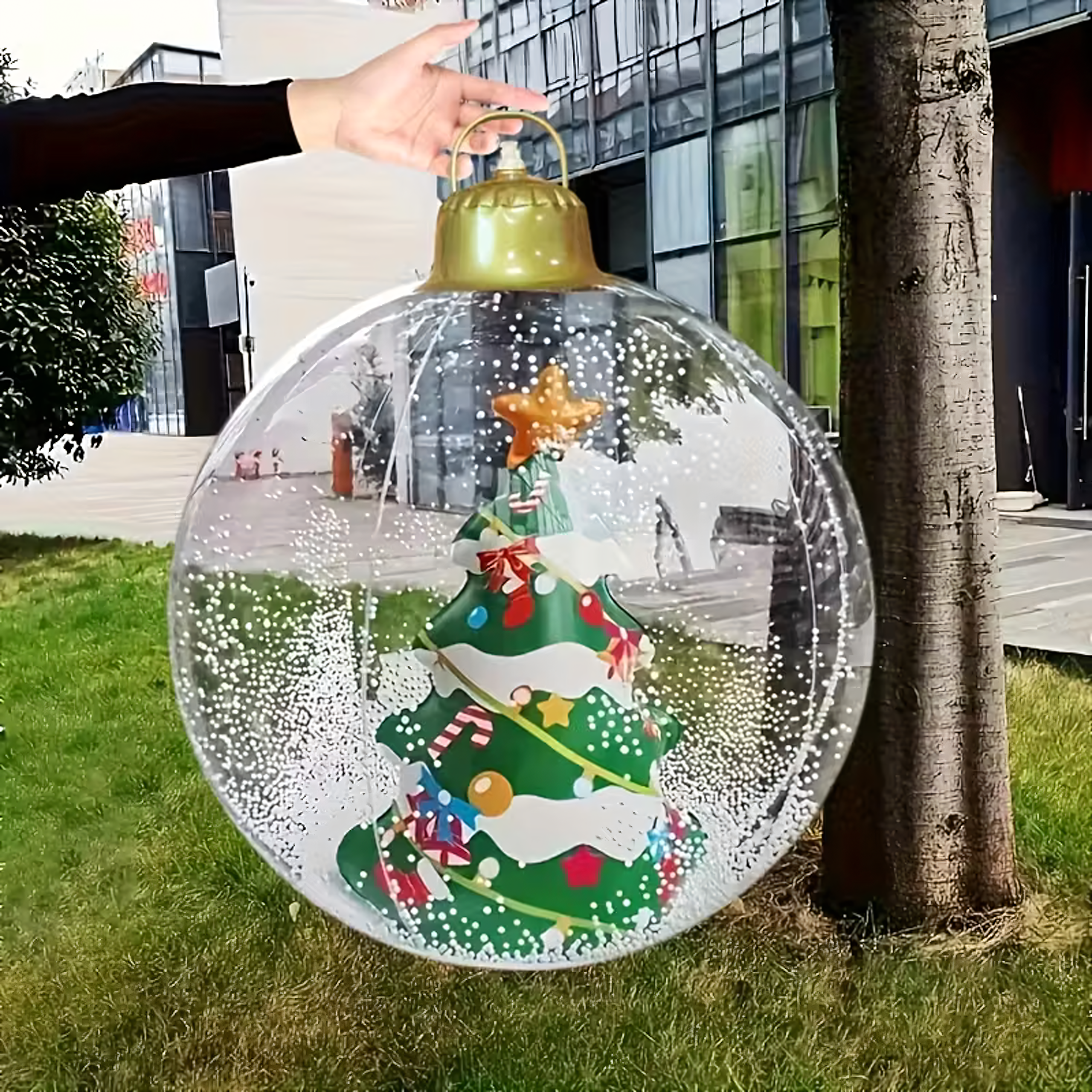 Dmuchana Bombka Świąteczna Dekoracyjna Nadmuchiwana Bożonarodzeniowa 60 cm - obrazek 3