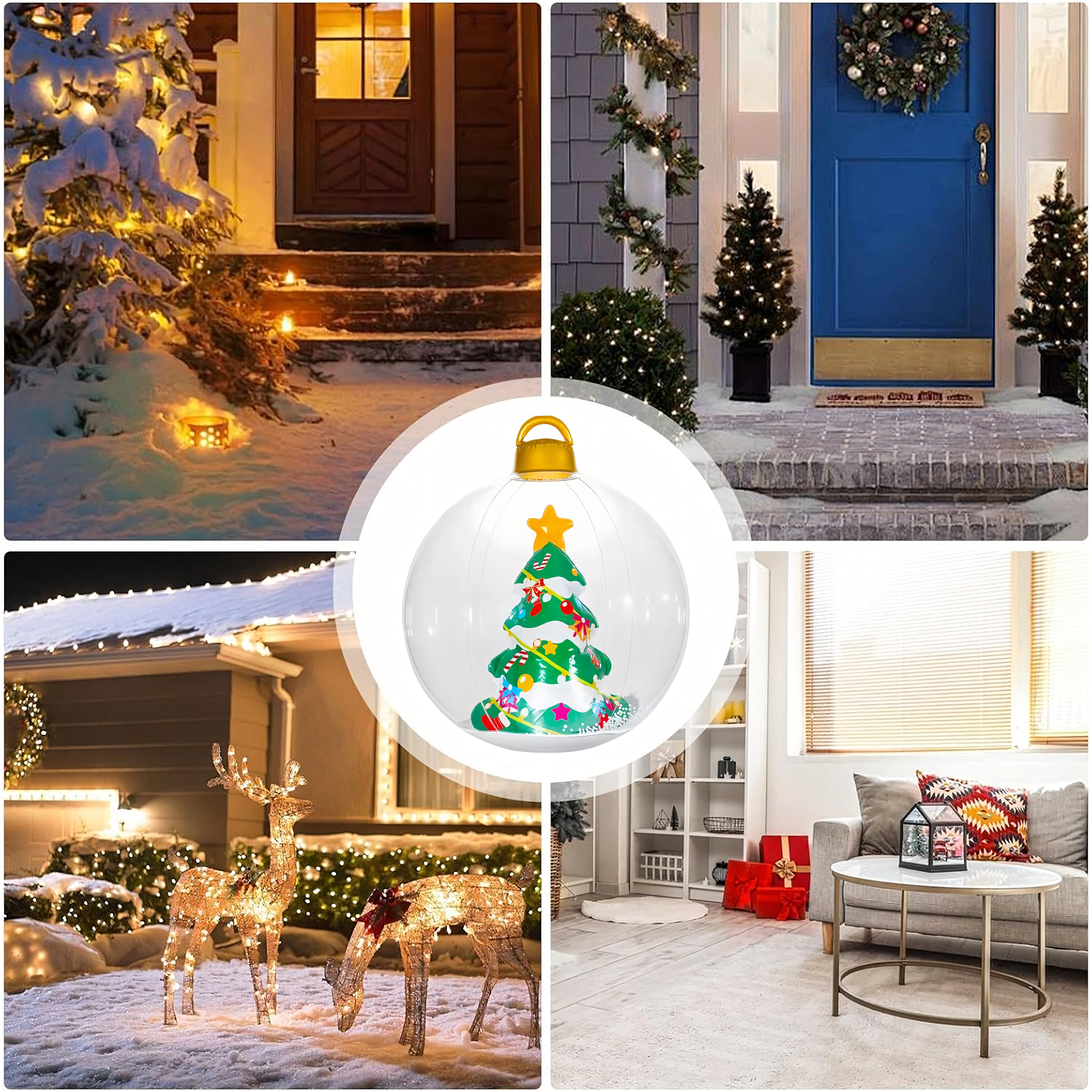 Dmuchana Bombka Świąteczna Dekoracyjna Nadmuchiwana Bożonarodzeniowa 60 cm - obrazek 10