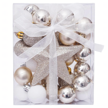 Zestaw Bombek Choinkowych Świątecznych 30 szt Gwiazda na Choinkę Stroik