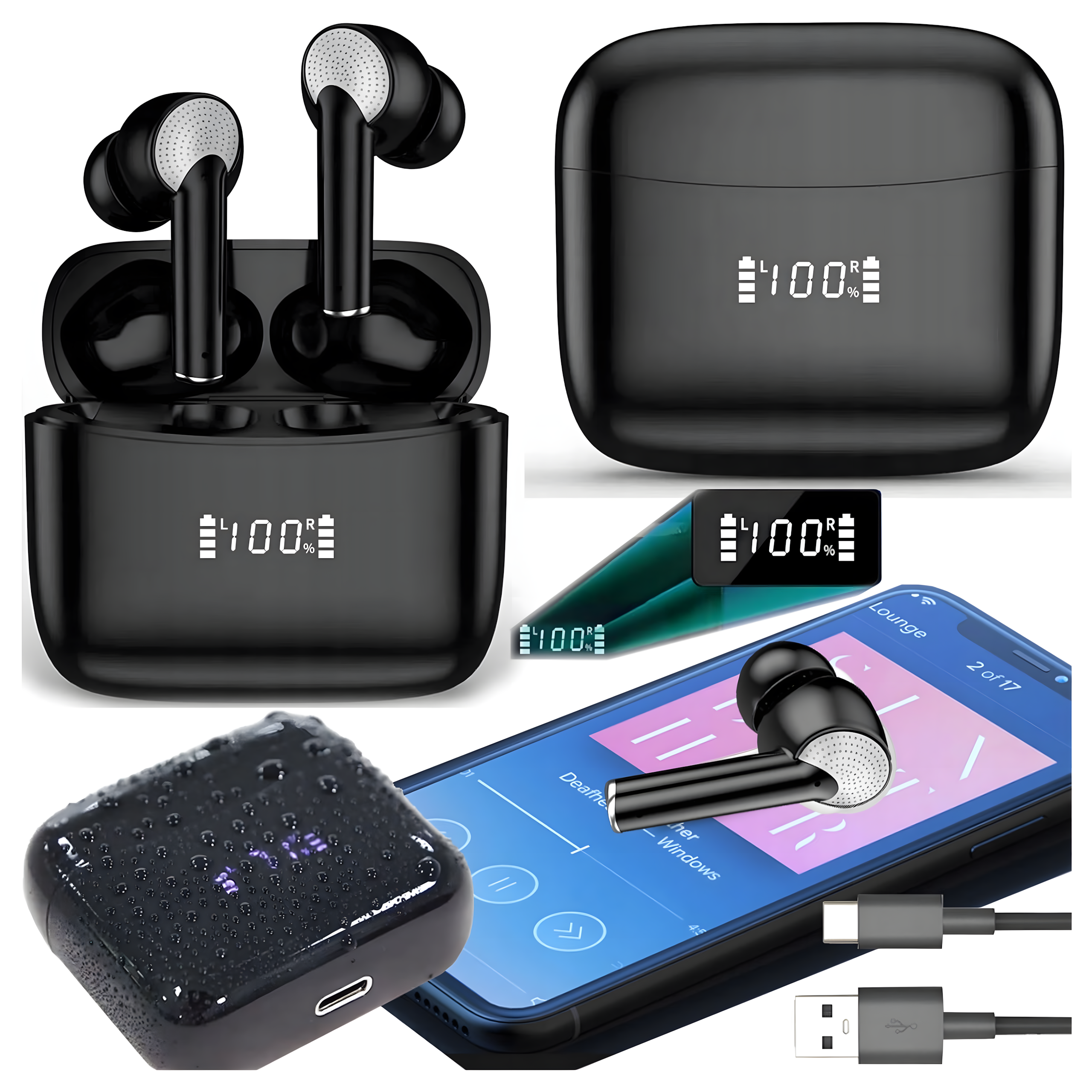 Słuchawki Bezprzewodowe Bluetooth Sportowe do Biegania Powerbank Mikrofon