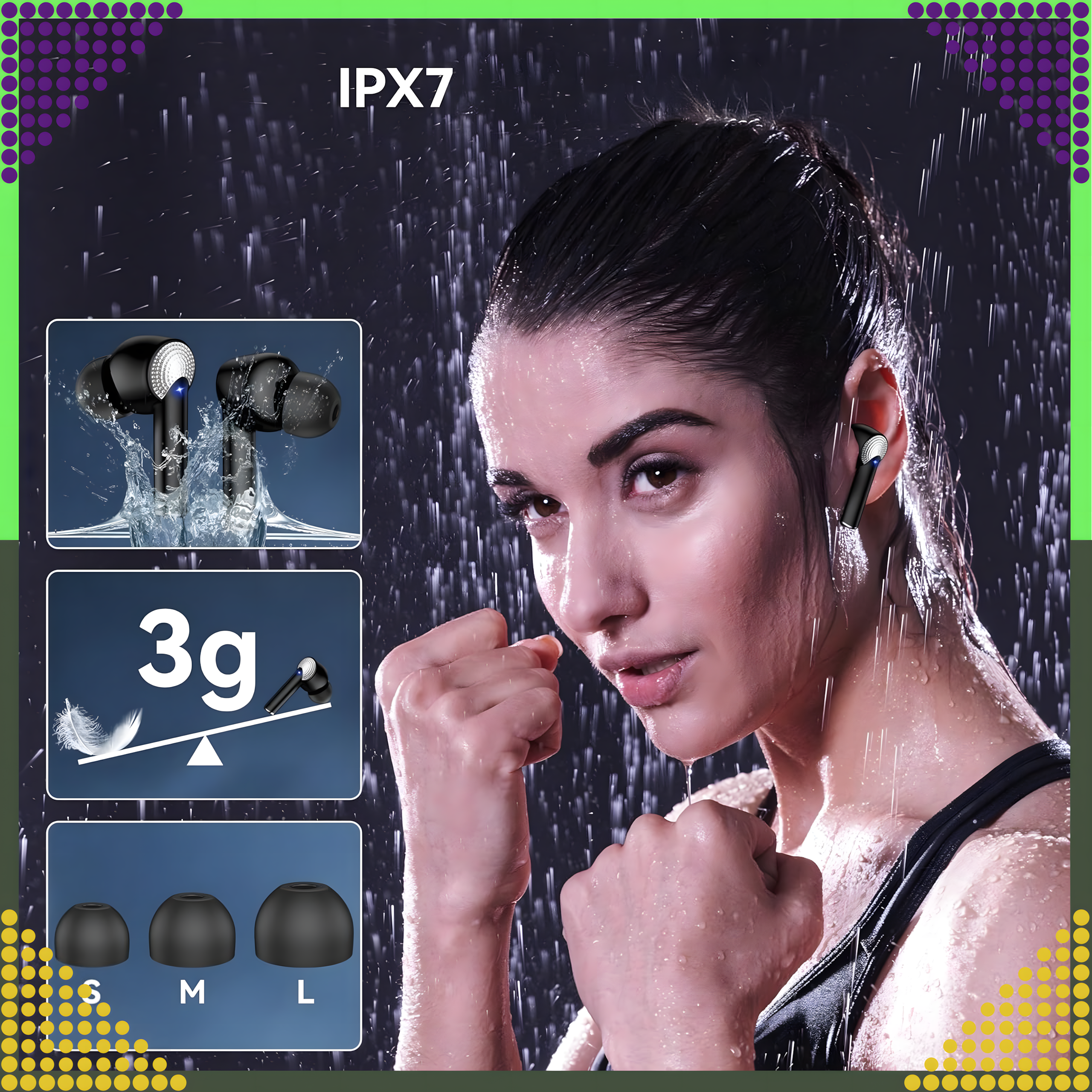 Słuchawki Bezprzewodowe Bluetooth Sportowe do Biegania Powerbank Mikrofon - obrazek 10