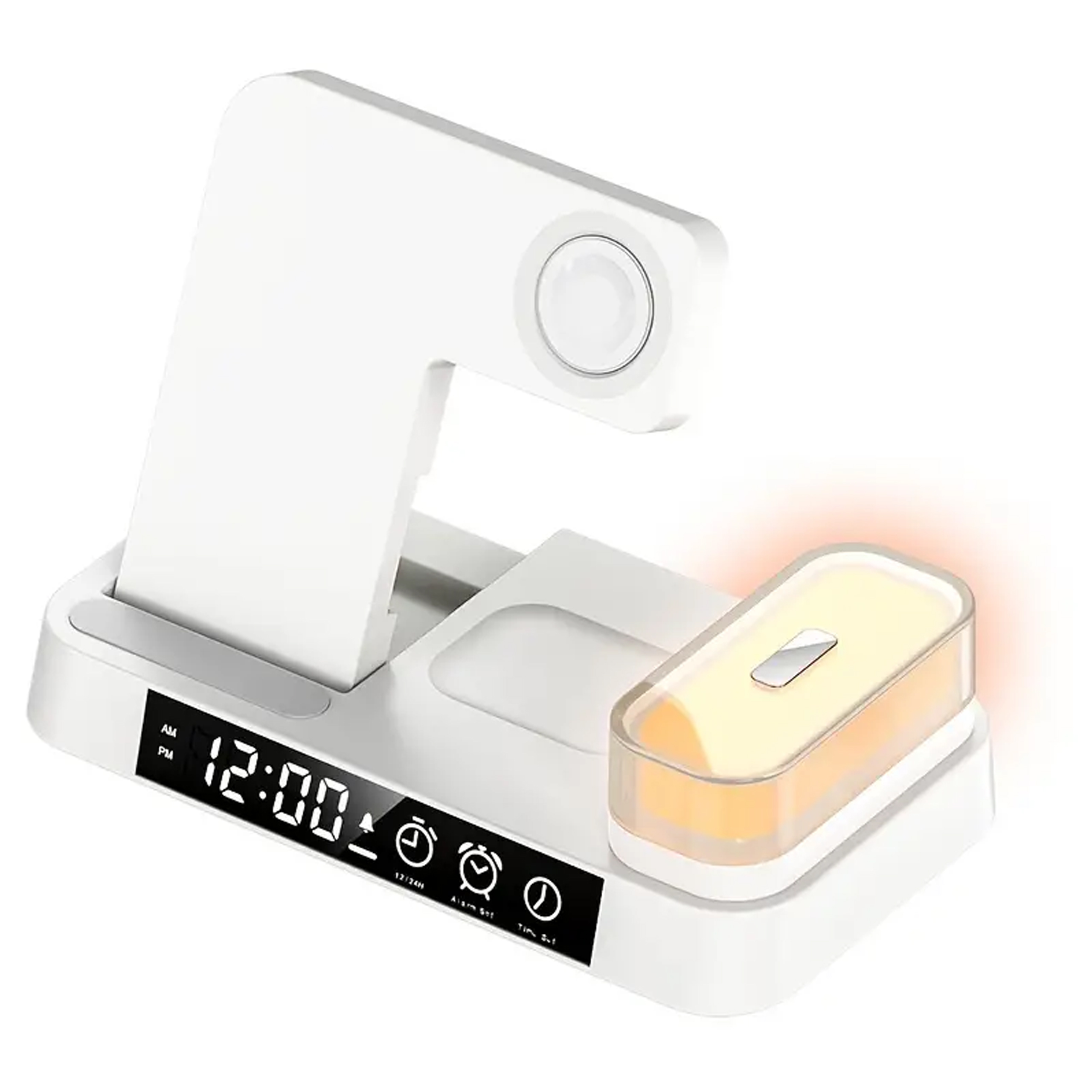 Ładowarka Indukcyjna Stacja Indukcja Bezprzewodowa 15W lampka Nocna 4w1 QI - obrazek 4