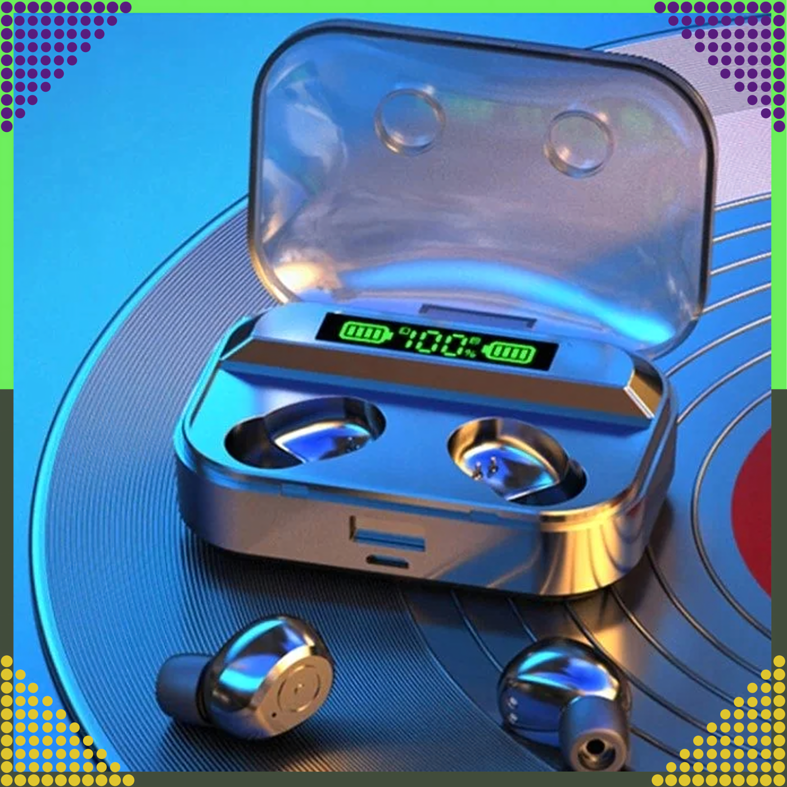 Słuchawki Bezprzewodowe Douszne Bluetooth Powerbank Dotykowe Etui BT + - obrazek 5