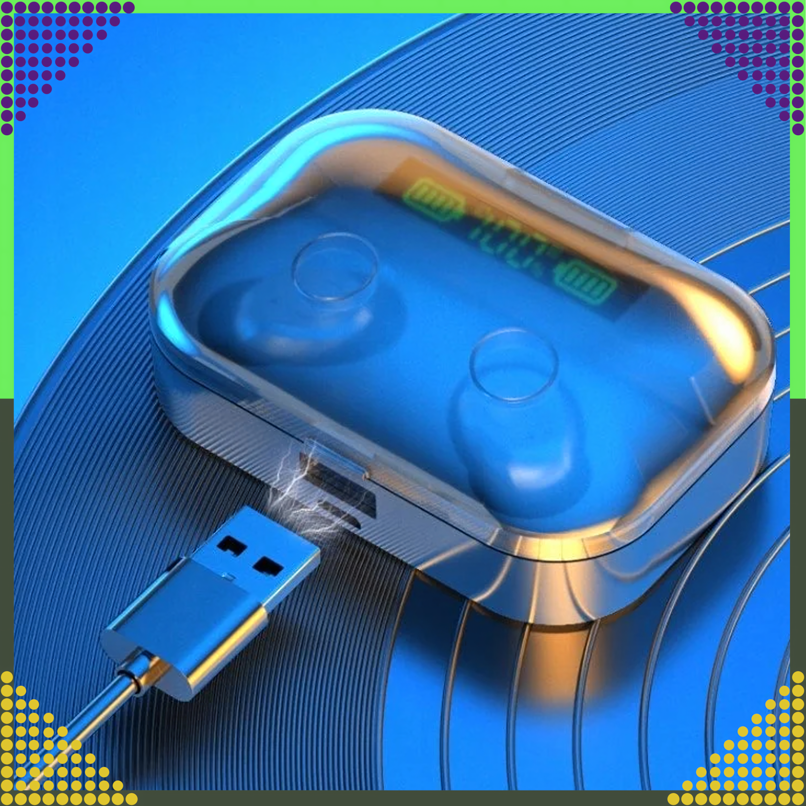 Słuchawki Bezprzewodowe Douszne Bluetooth Powerbank Dotykowe Etui BT + - obrazek 7