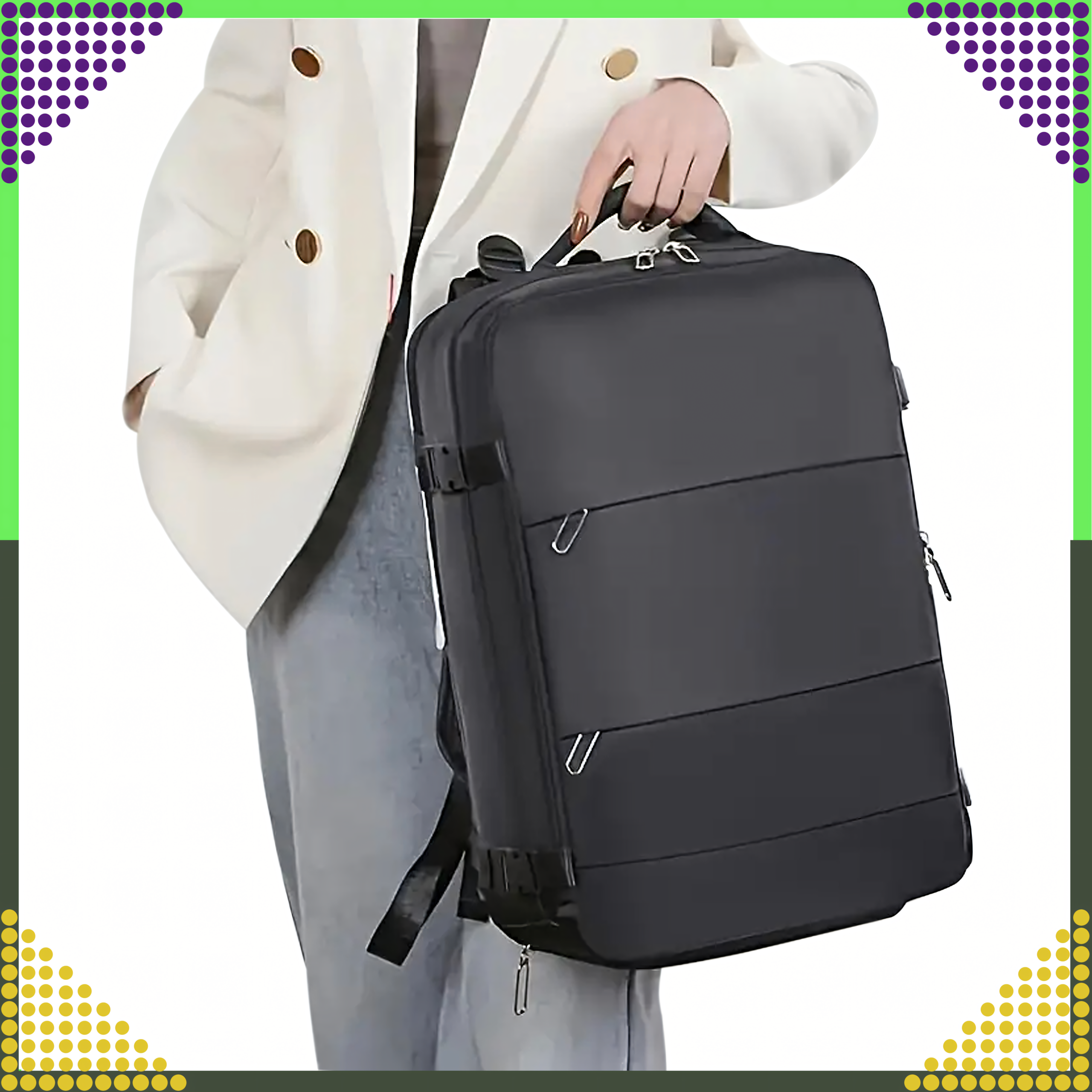 Plecak Bagaż Podręczny do Samolotu Kabinowy na Laptopa Uniwersalny 35 L - obrazek 3