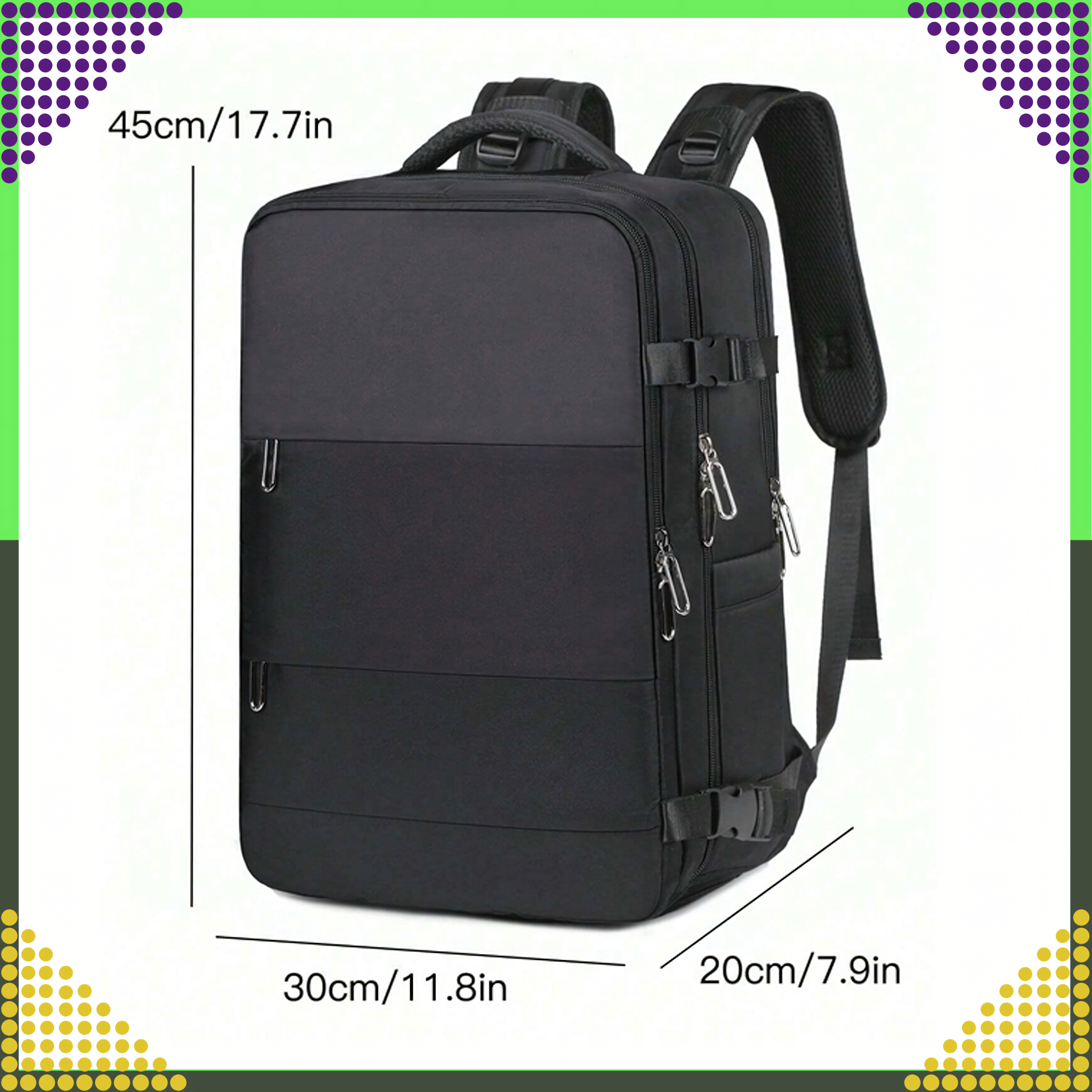 Plecak Bagaż Podręczny do Samolotu Kabinowy na Laptopa Uniwersalny 35 L - obrazek 10