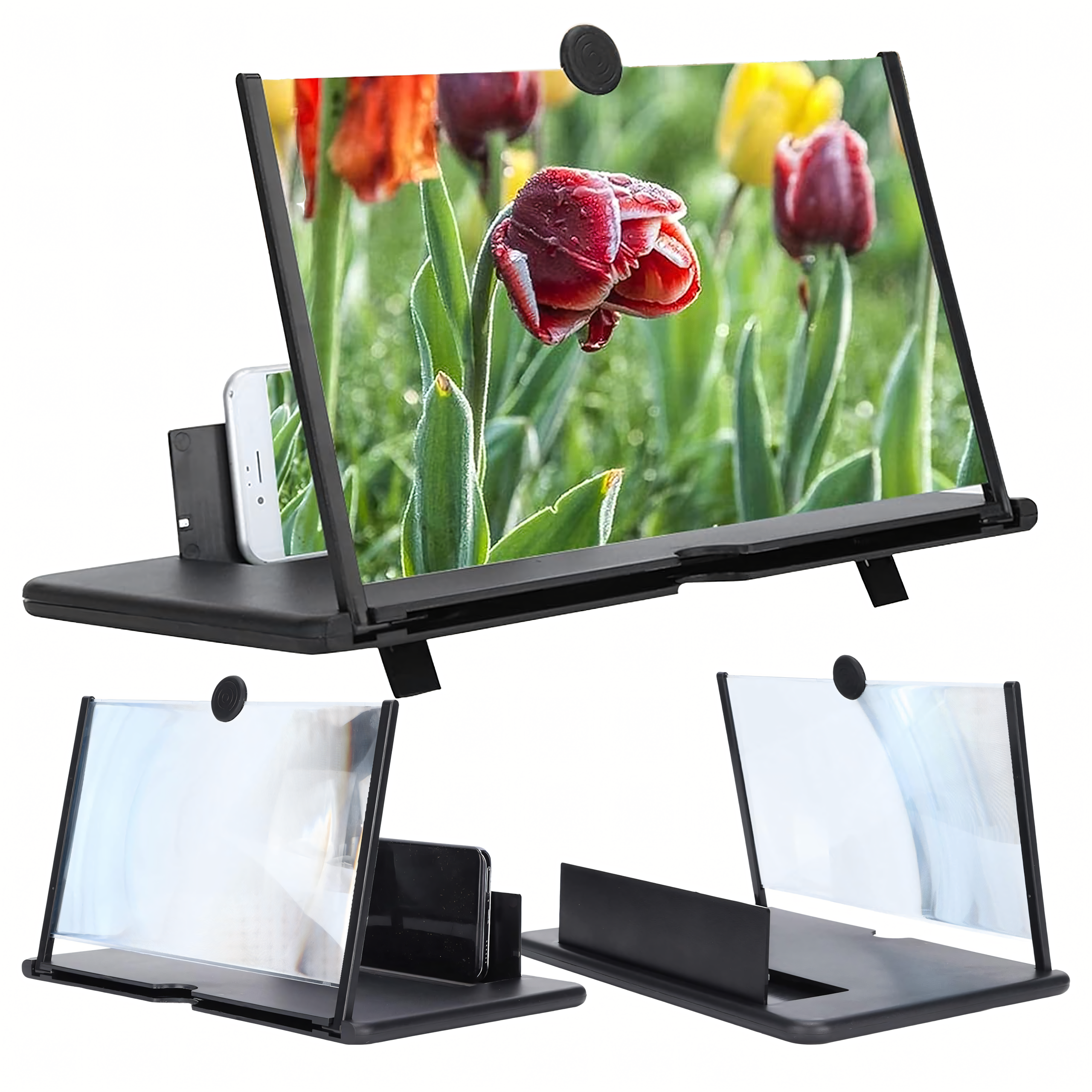 Lupa Szkło Stojak Ekran Powiększający do Telefonu Smartfona Podstawka - obrazek 10