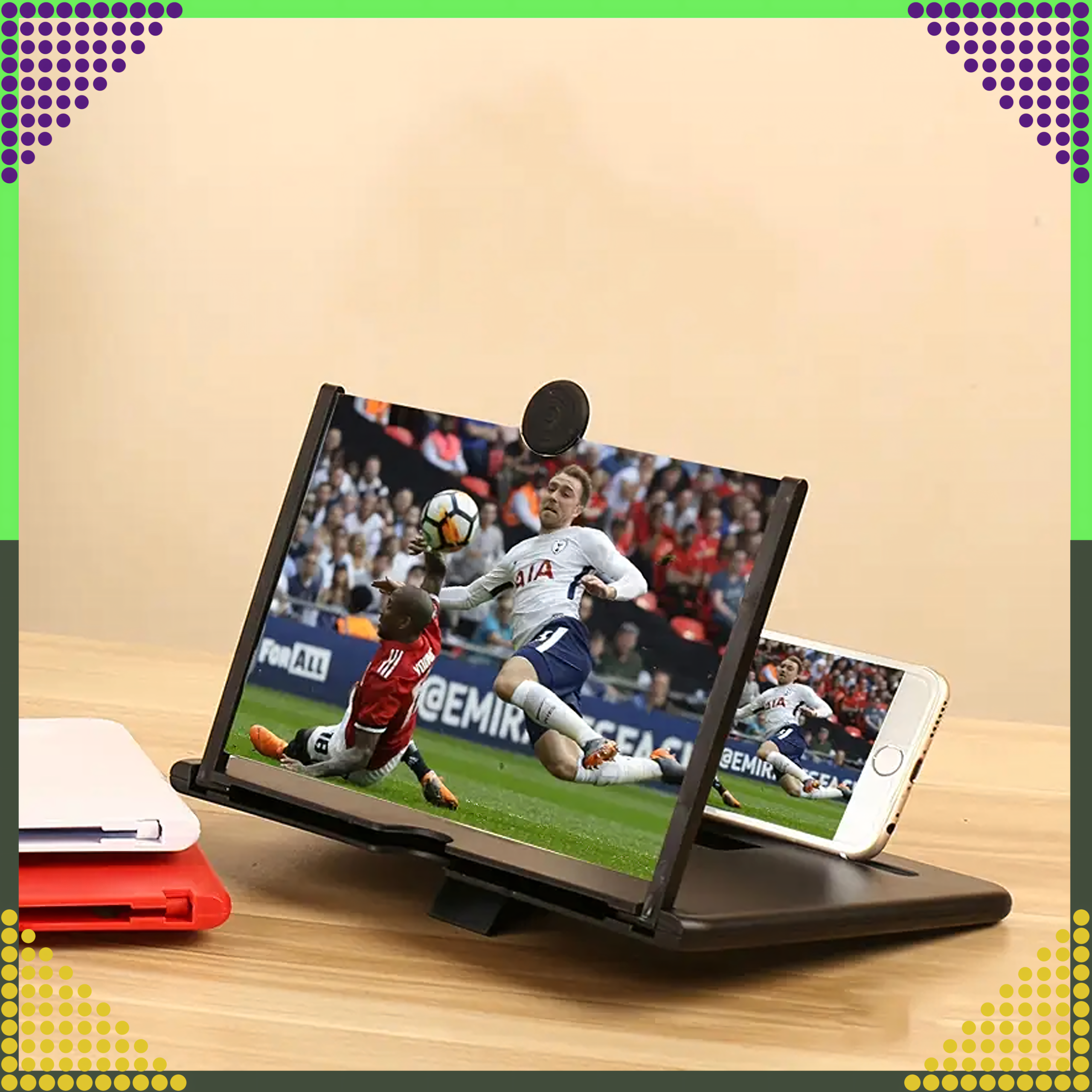 Lupa Szkło Stojak Ekran Powiększający do Telefonu Smartfona Podstawka - obrazek 11