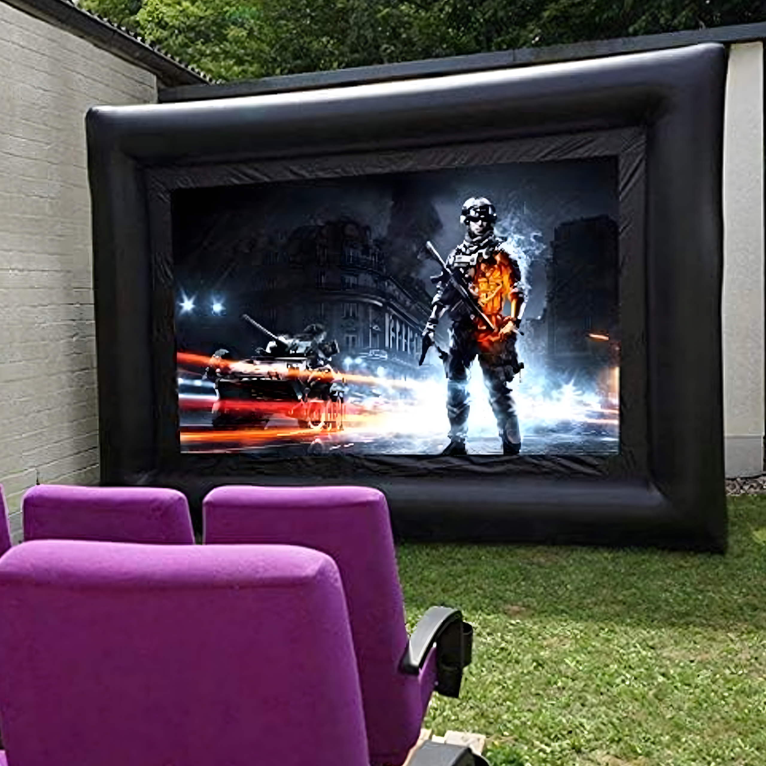 Duży Dmuchany Ekran FIlmowy Projekcyjny do Projektora KINO z Dmuchawą - obrazek 3