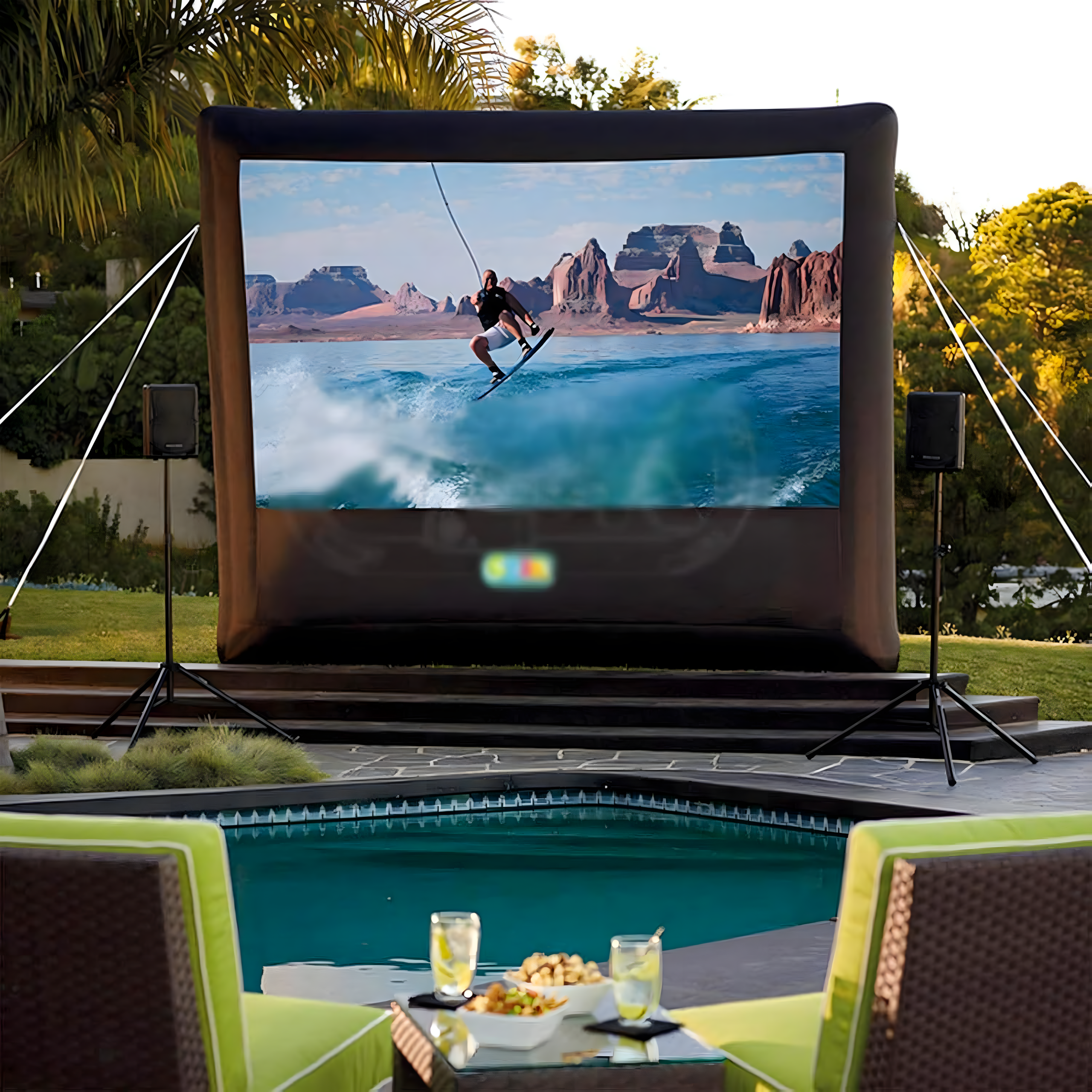 Duży Dmuchany Ekran FIlmowy Projekcyjny do Projektora KINO z Dmuchawą - obrazek 5