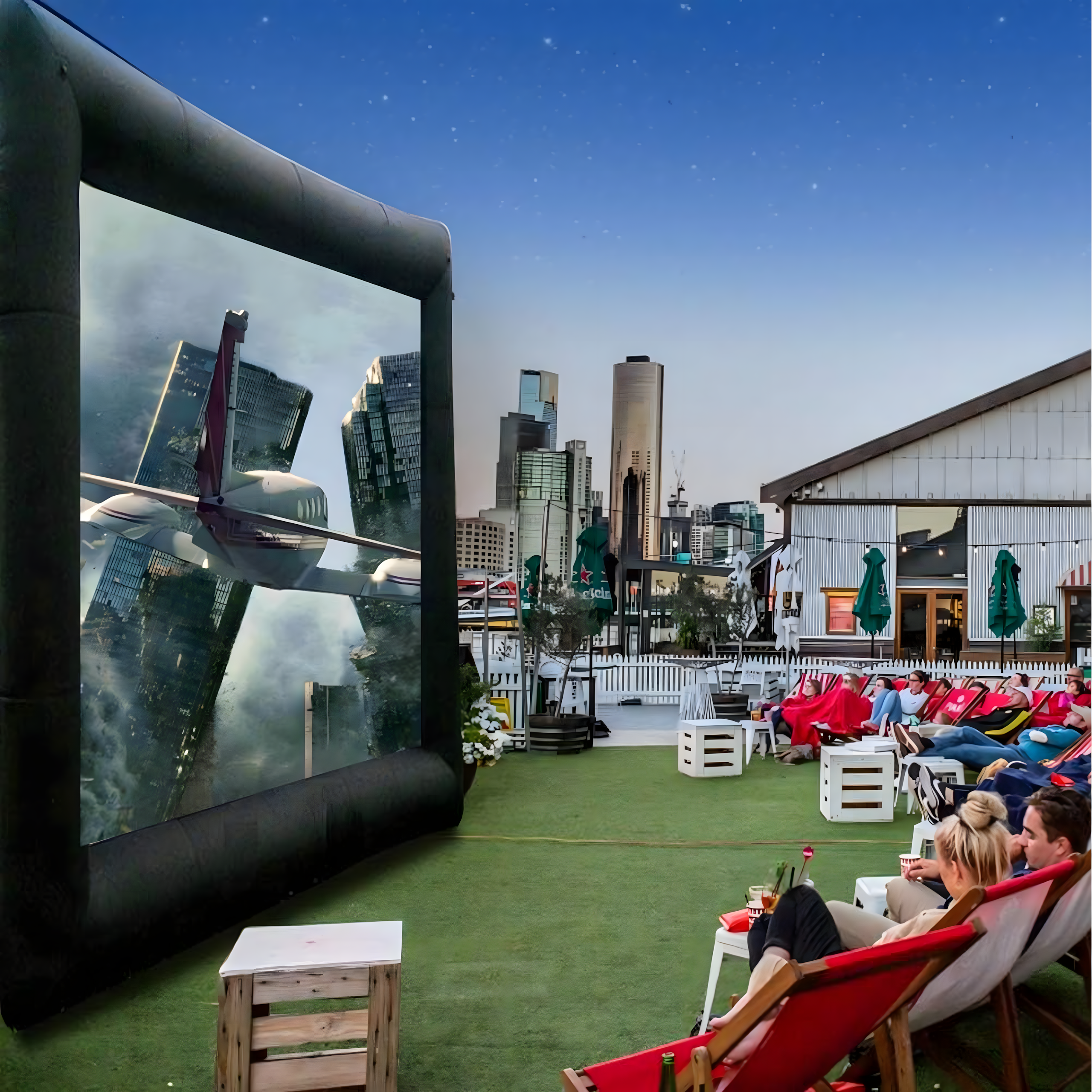 Duży Dmuchany Ekran FIlmowy Projekcyjny do Projektora KINO z Dmuchawą - obrazek 9