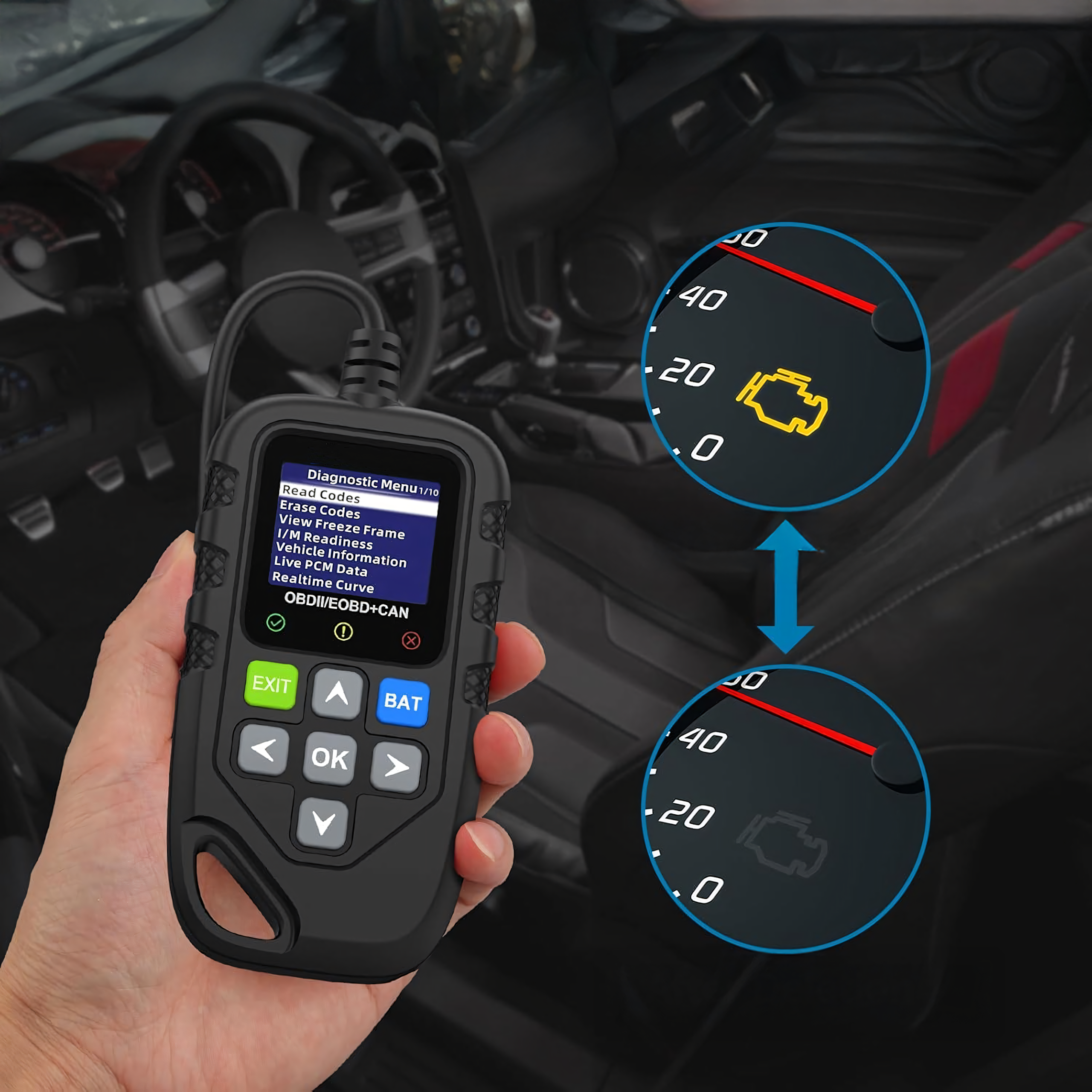 Skaner Interfejs Tester Diagnostyczny Kasowanie Błędów OBD2 Język Polski - obrazek 11