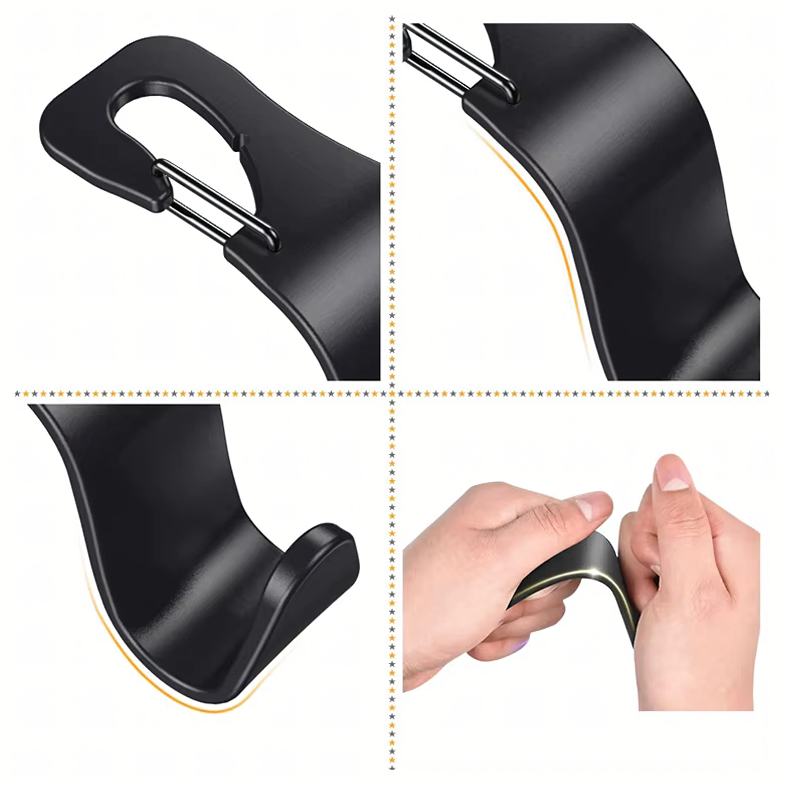 Zestaw 4 x Wieszak Hak Haczyk Uchwyt na Zagłówek Zakupy do Fotela Samochodu - obrazek 5