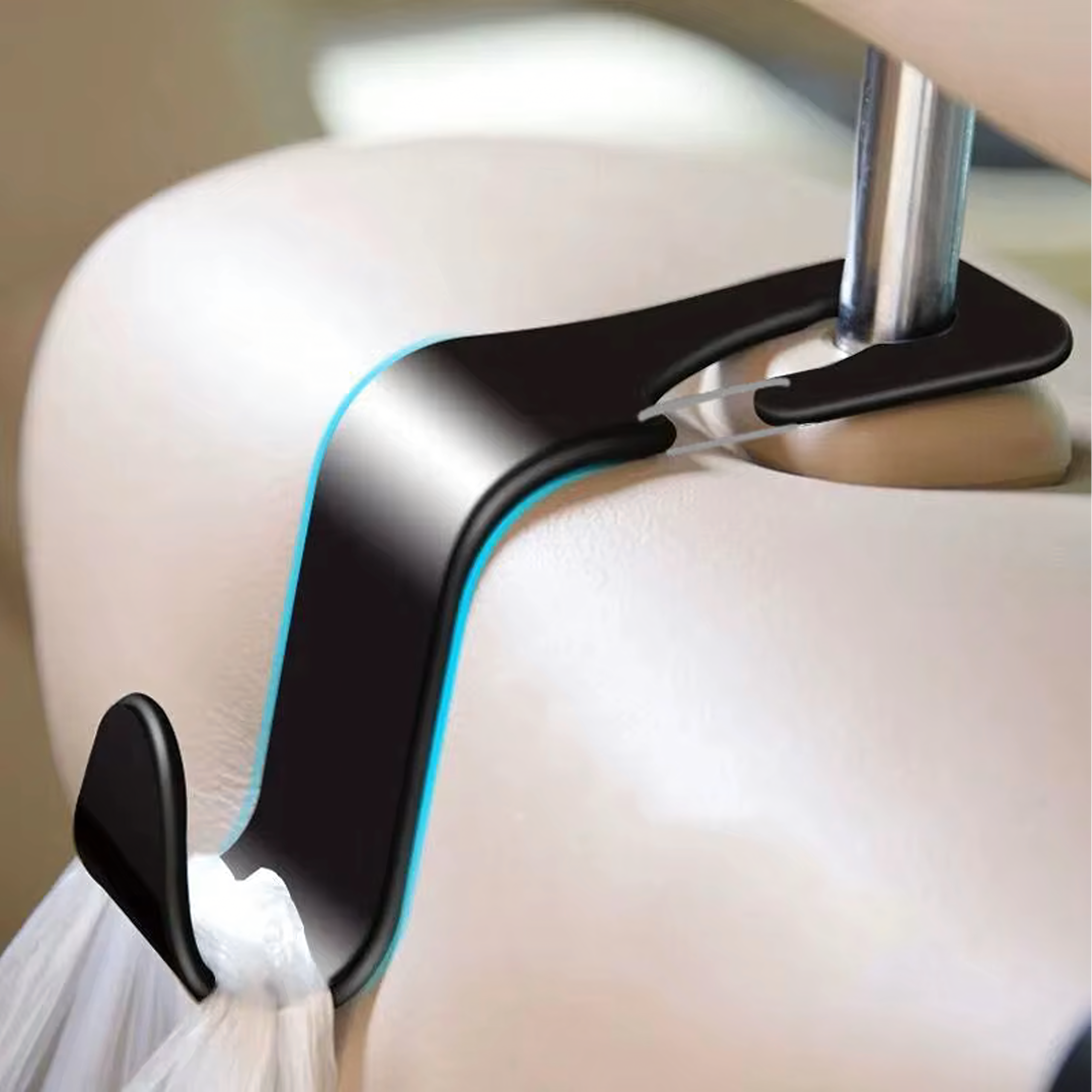 Zestaw 4 x Wieszak Hak Haczyk Uchwyt na Zagłówek Zakupy do Fotela Samochodu - obrazek 6