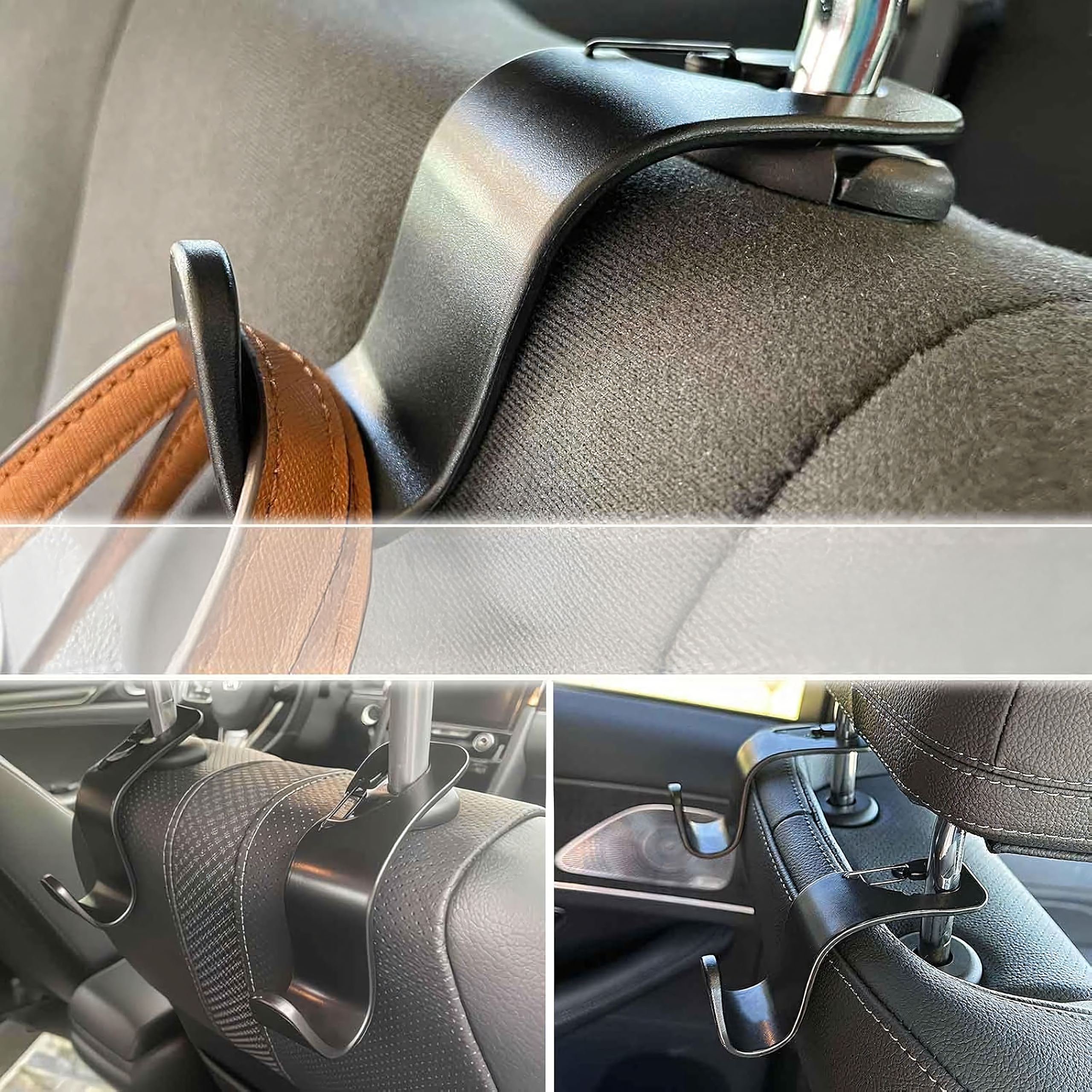 Zestaw 4 x Wieszak Hak Haczyk Uchwyt na Zagłówek Zakupy do Fotela Samochodu - obrazek 8