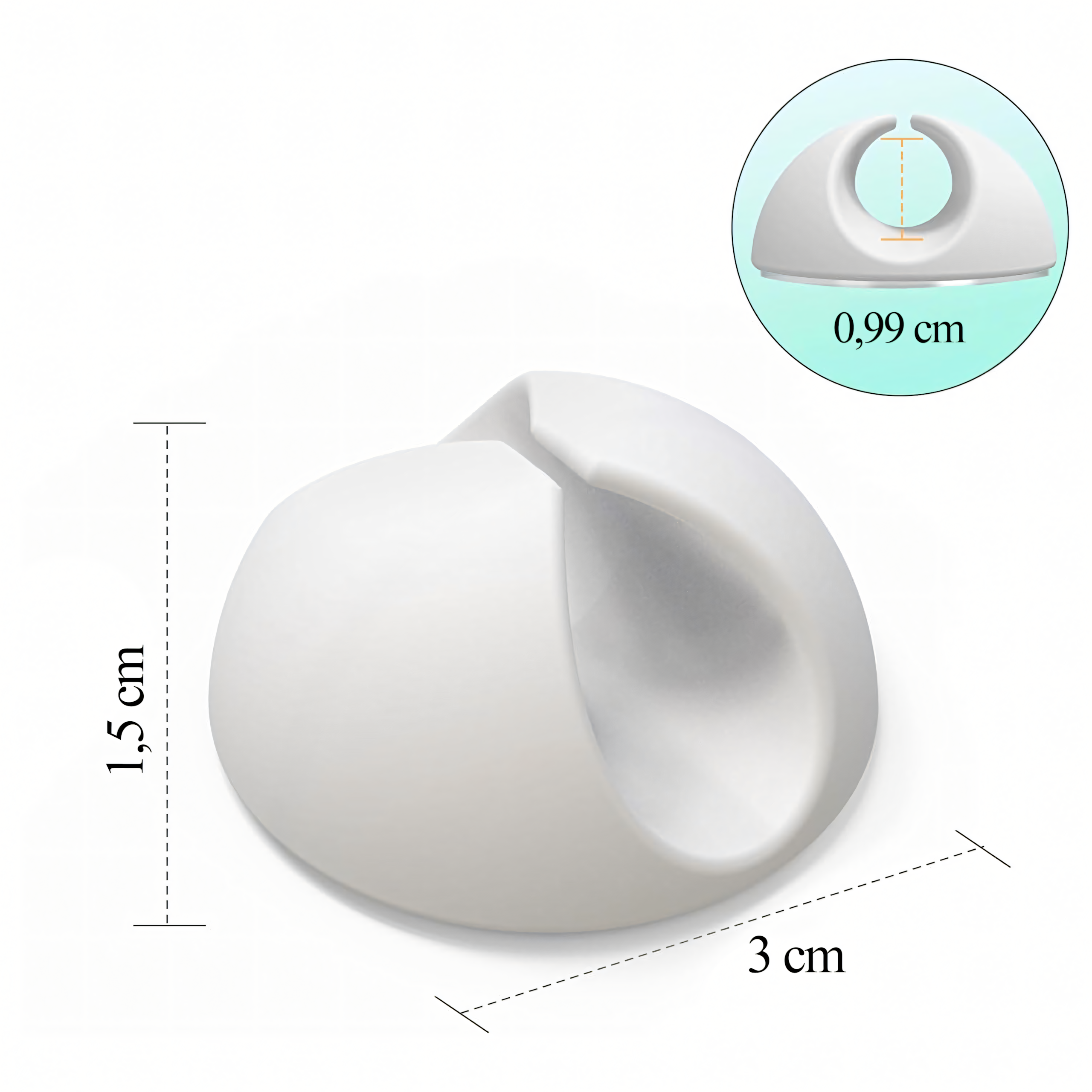 10 x Uchwyt Organizer Klips Wieszak do Kabli Przewodów Ozdób Mocny Biały - obrazek 3