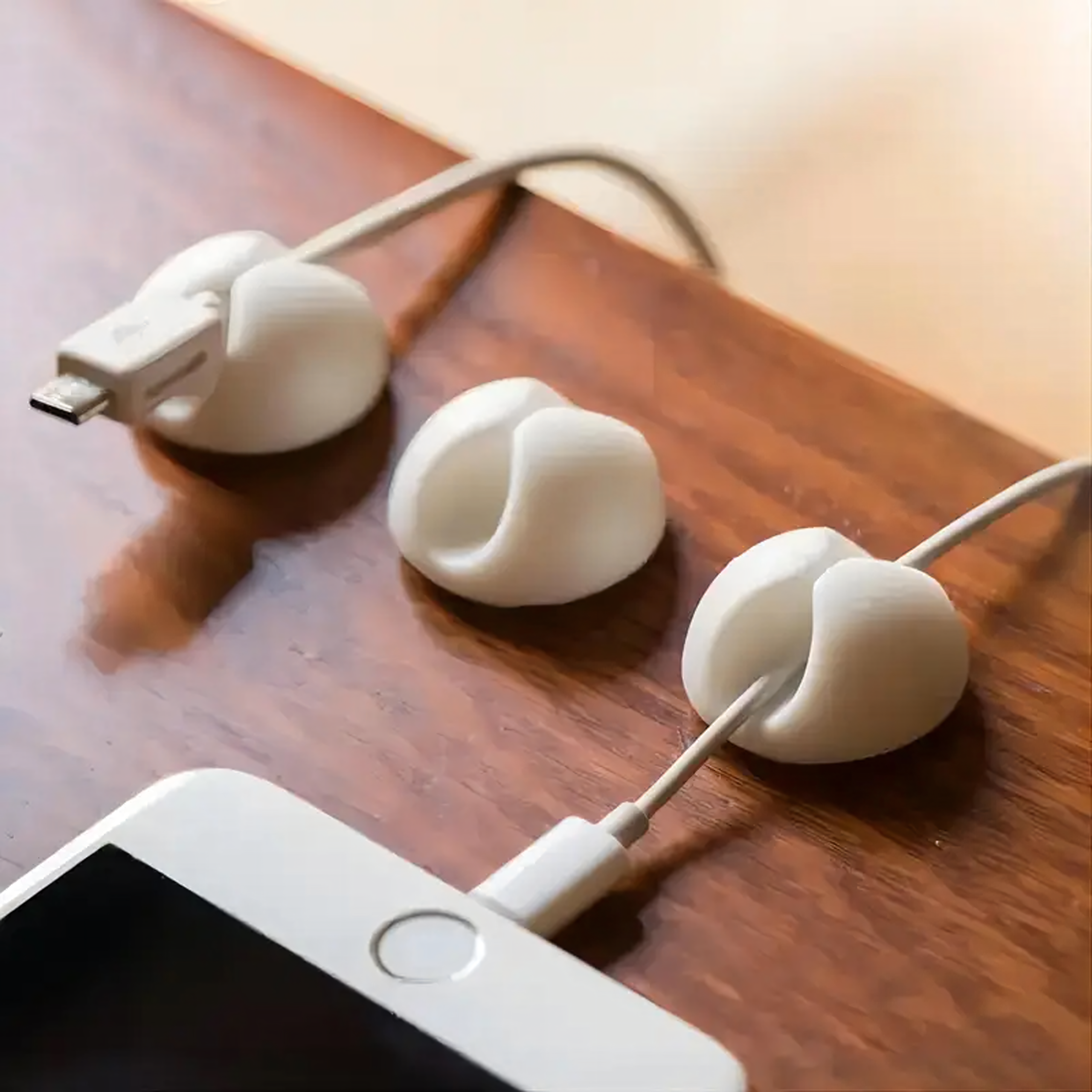 10 x Uchwyt Organizer Klips Wieszak do Kabli Przewodów Ozdób Mocny Biały - obrazek 8