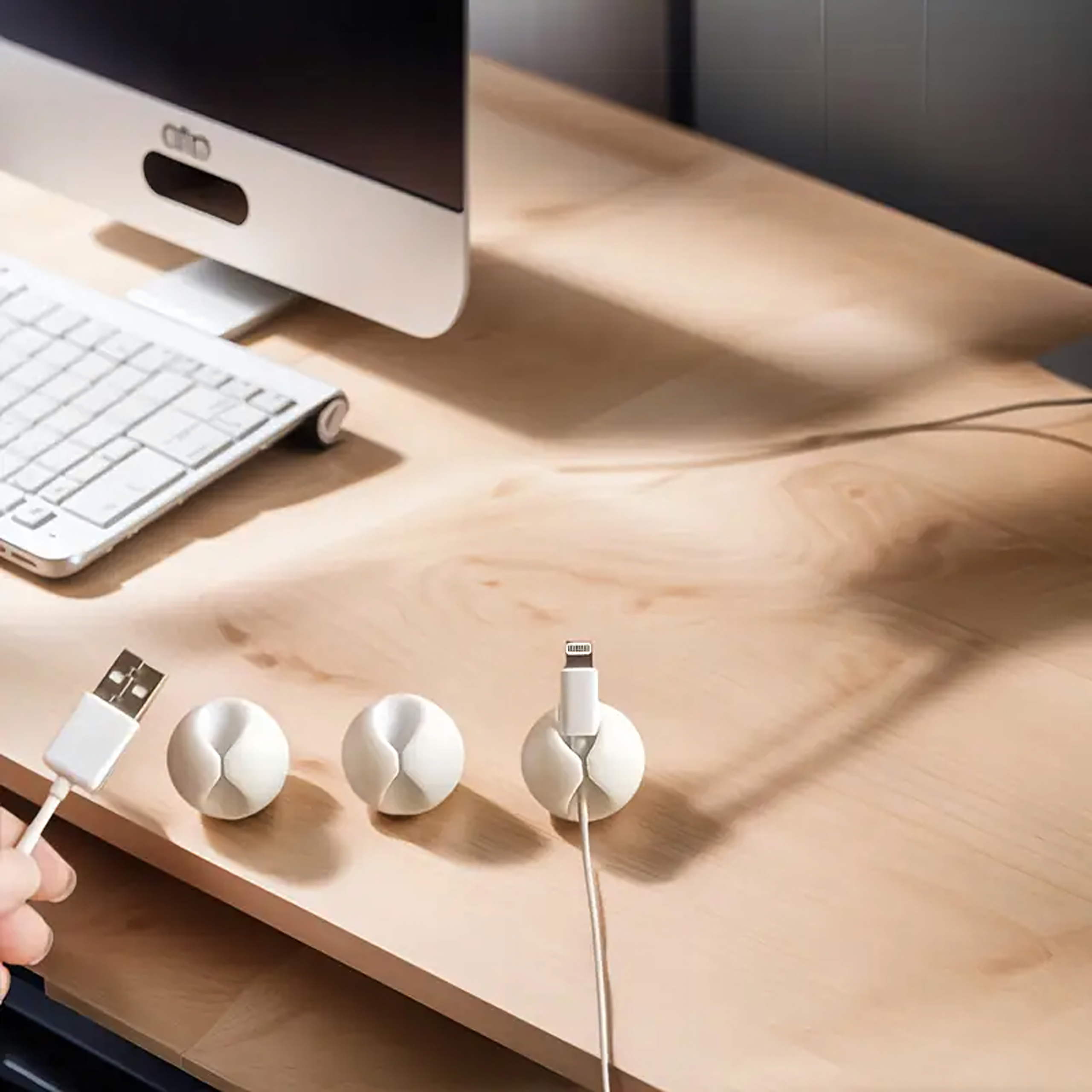 10 x Uchwyt Organizer Klips Wieszak do Kabli Przewodów Ozdób Mocny Biały - obrazek 9