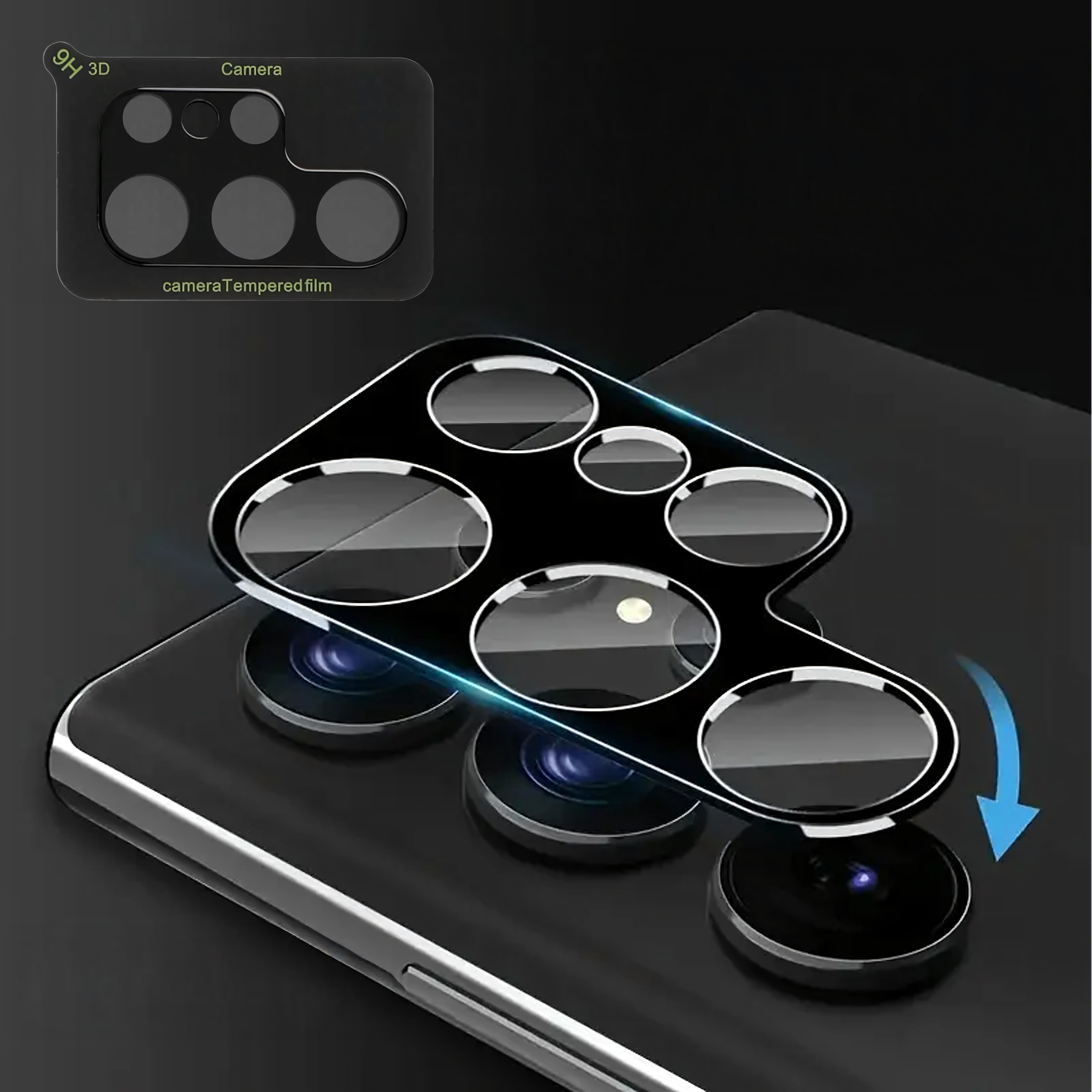 Folia Ochronna Szkło Osłona na Obiektyw Aparat Samsung Galaxy S24 Ultra - obrazek 3