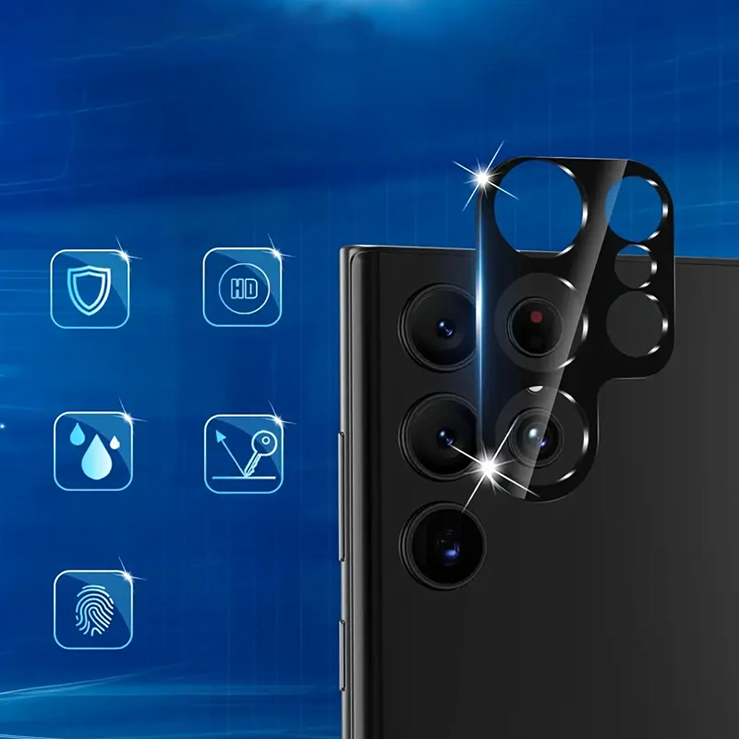 Folia Ochronna Szkło Osłona na Obiektyw Aparat Samsung Galaxy S24 Ultra - obrazek 4