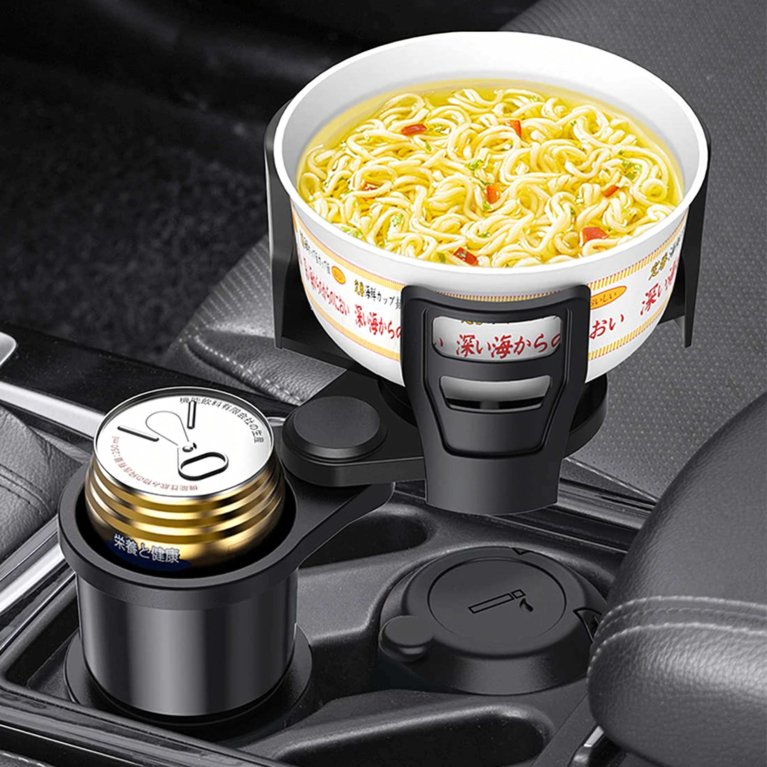 Uchwyt 2w1 Samochodowy na Kubek Napoje Kawę Obrotowy 360° Regulowany - obrazek 5